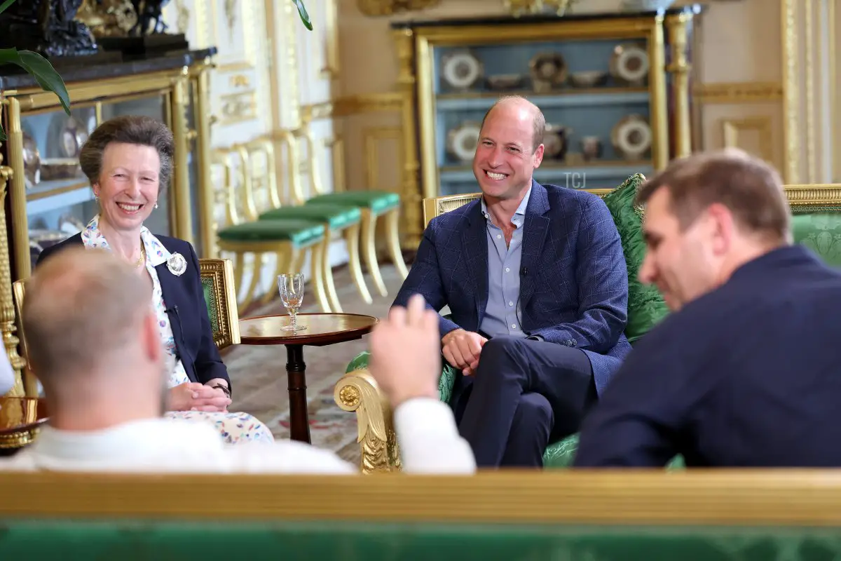 La Principessa Reale e il Principe di Galles partecipano alla registrazione di un episodio speciale del podcast The Good, The Bad and The Rugby nella Green Drawing Room di Windsor Castle il 6 settembre 2023 (Chris Jackson/Getty Images for Kensington Palace)