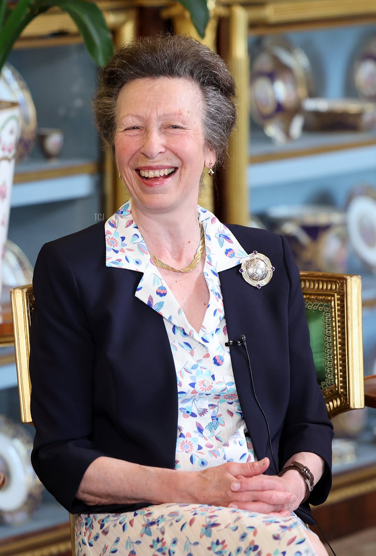 La Principessa Reale ride durante la registrazione di un episodio speciale del podcast The Good, The Bad and The Rugby nella Green Drawing Room di Windsor Castle il 6 settembre 2023 (Chris Jackson/Getty Images for Kensington Palace)