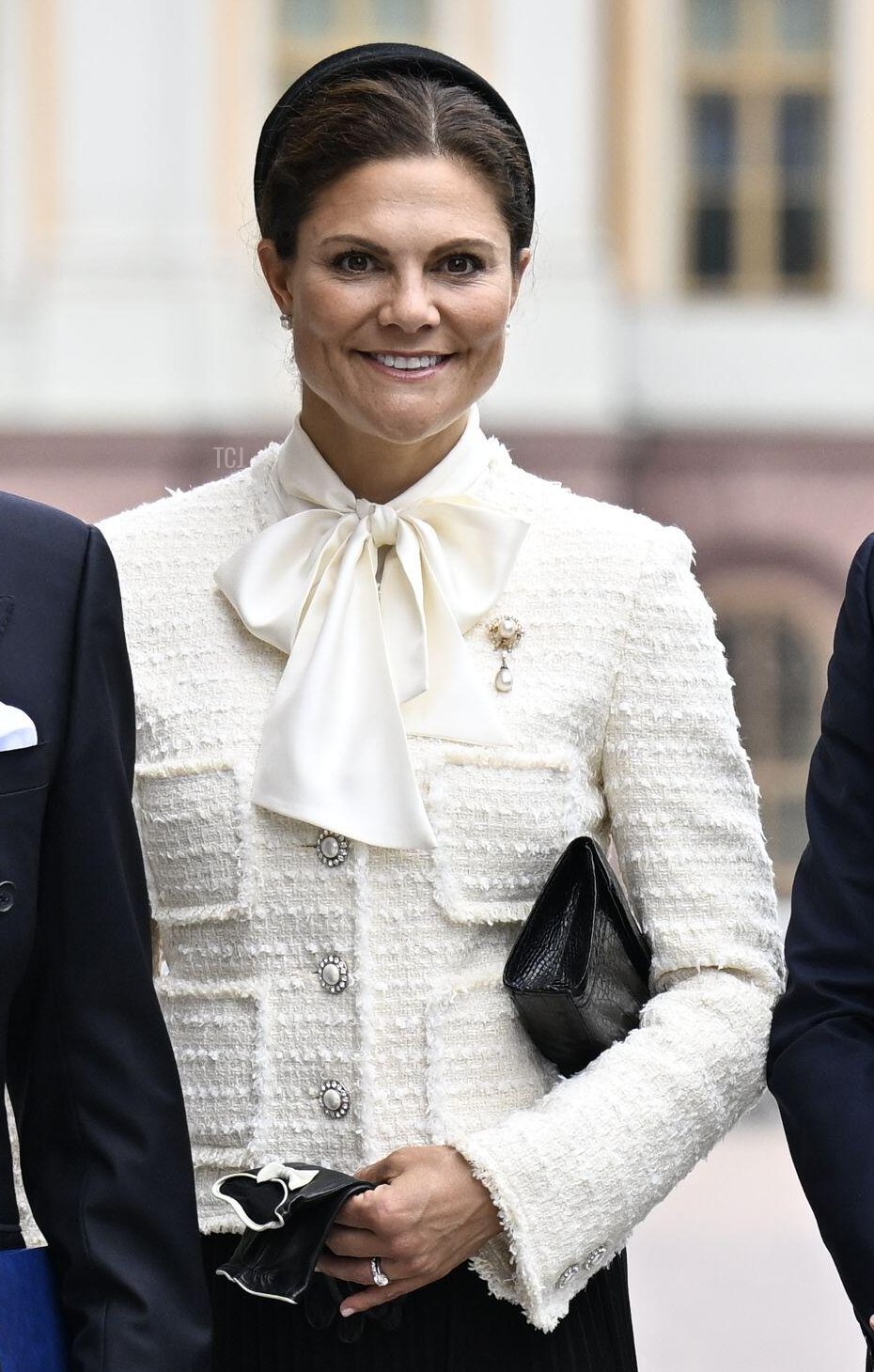 La Principessa Vittoria di Svezia partecipa all'apertura del parlamento svedese a Stoccolma il 12 settembre 2023 (Pontus Lundahl/TT News Agency/Alamy)