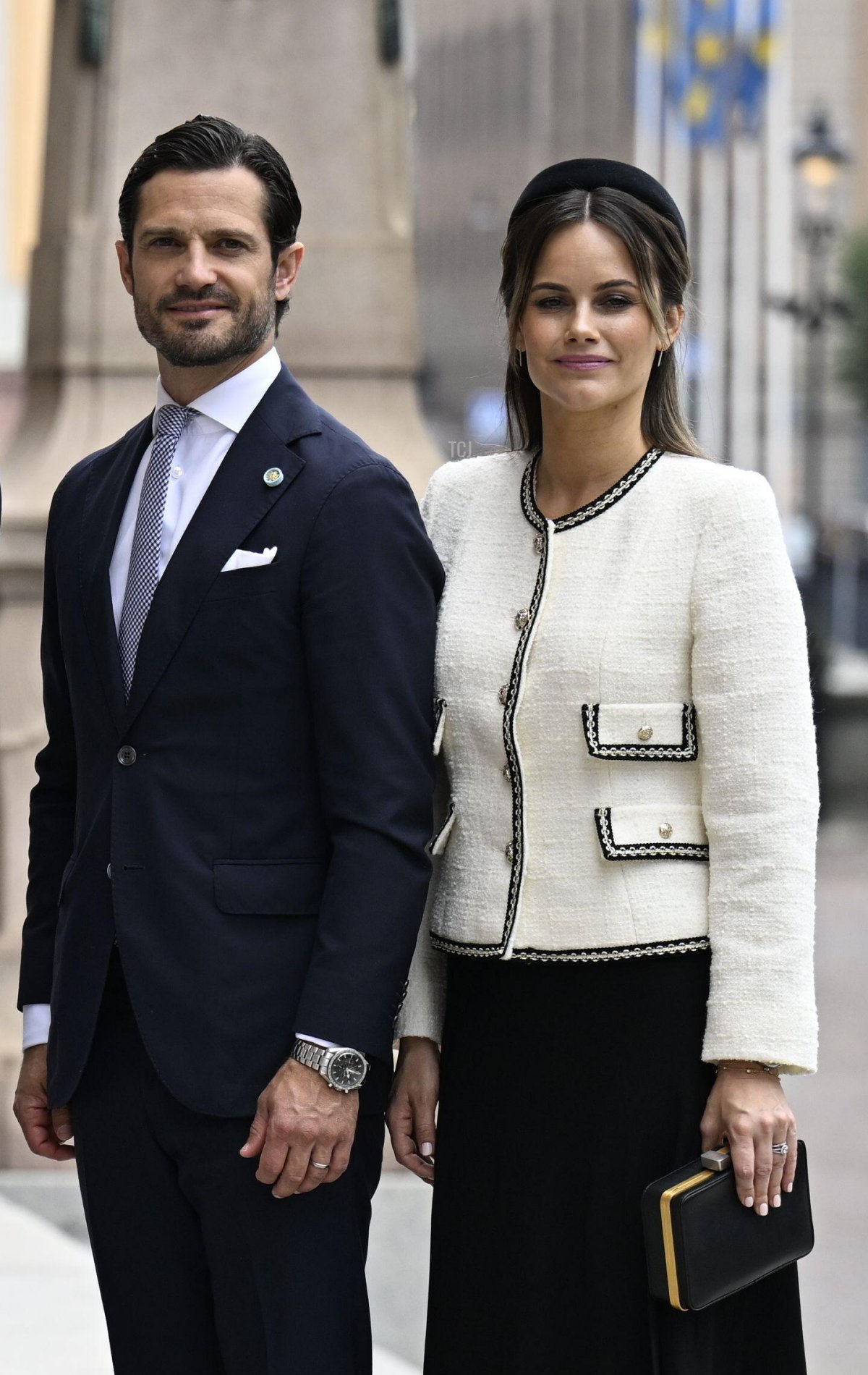 Il Principe Carlo Filippo e la Principessa Sofia di Svezia partecipano all'apertura del parlamento svedese a Stoccolma il 12 settembre 2023 (Pontus Lundahl/TT News Agency/Alamy)