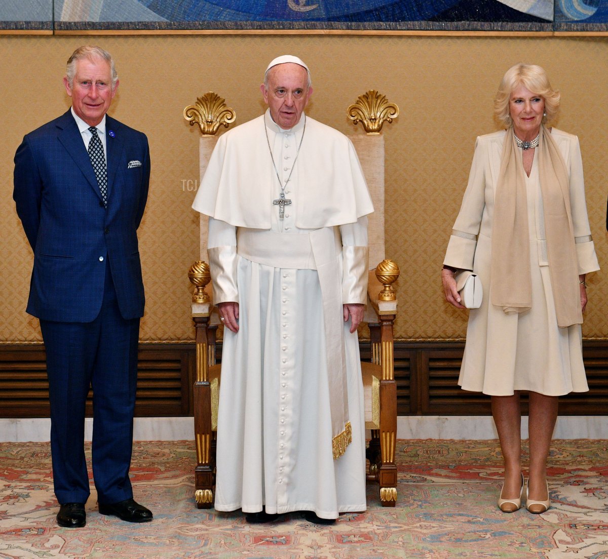 Il Principe di Galles e la Duchessa di Cornovaglia incontrano Papa Francesco al Vaticano, 4 aprile 2017 (Tim Rooke - Pool / Getty Images)