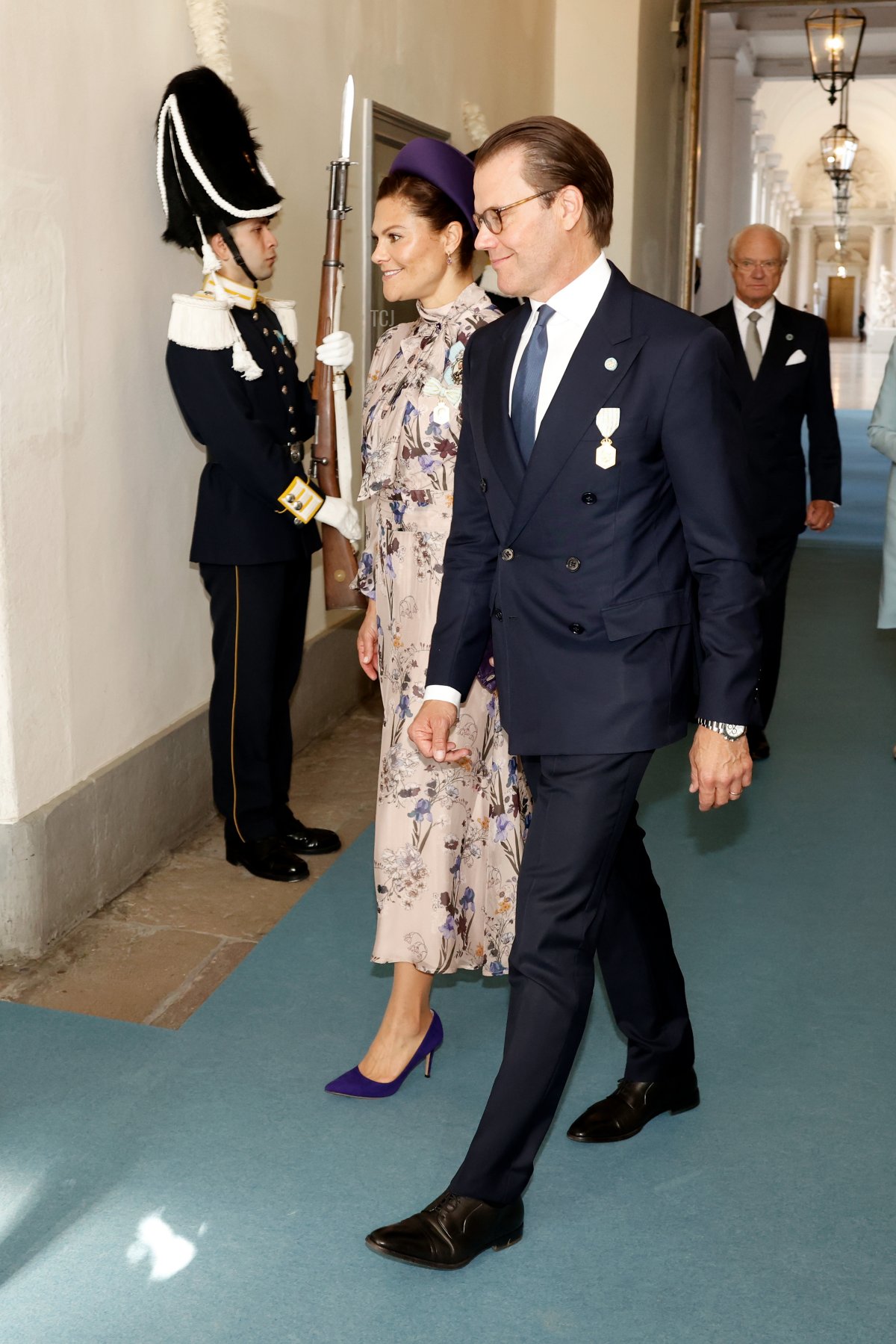 La Principessa Ereditaria Victoria e il Principe Daniel di Svezia partecipano a un servizio Te Deum al Palazzo Reale di Stoccolma per celebrare il Giubileo d'oro del Re Carlo XVI Gustavo di Svezia il 15 settembre 2023 (Michael Campanella/Getty Images)