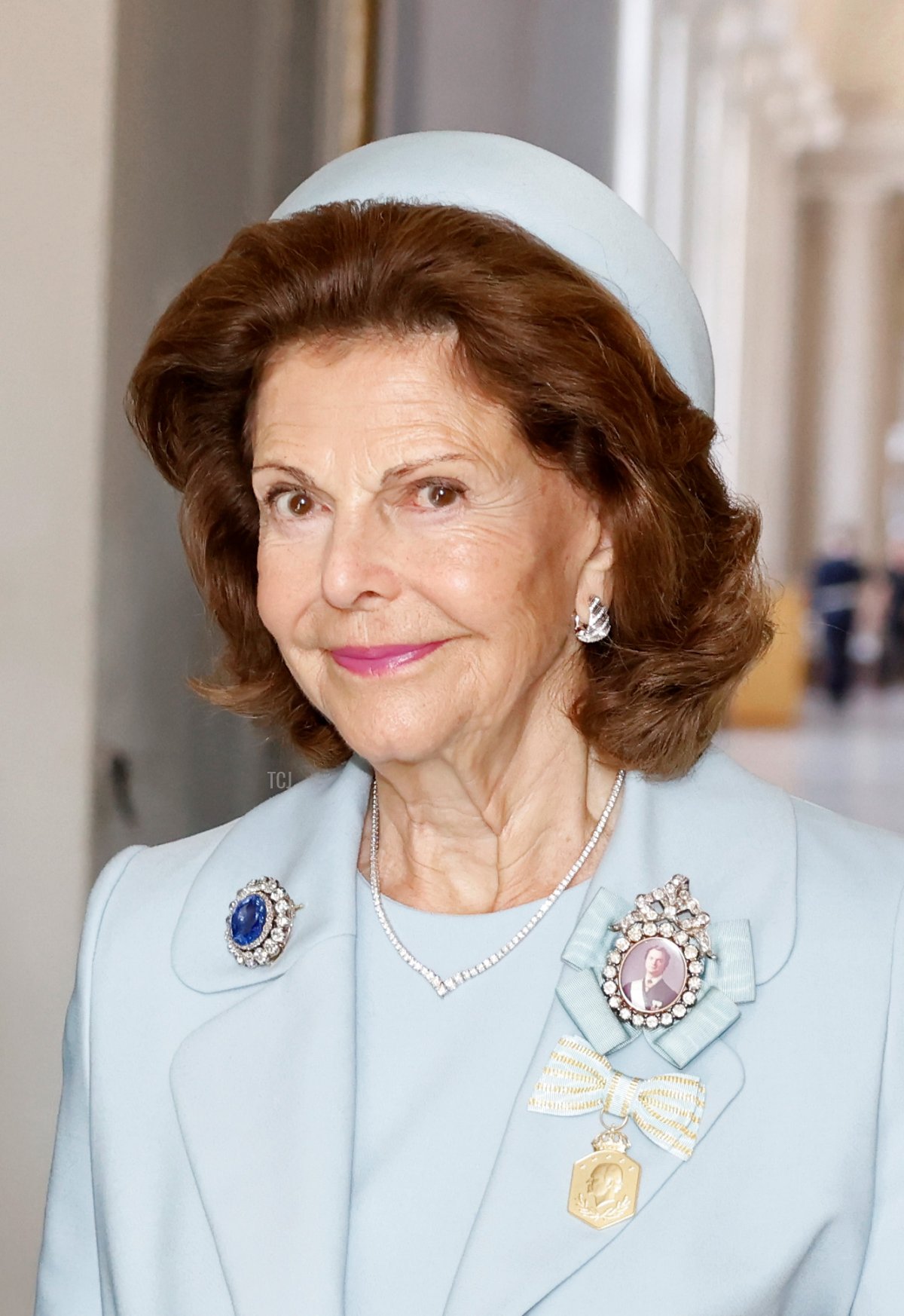 La Regina Silvia di Svezia partecipa a un servizio Te Deum al Palazzo Reale di Stoccolma per celebrare il Giubileo d'oro del Re Carlo XVI Gustavo il 15 settembre 2023 (Michael Campanella/Getty Images)