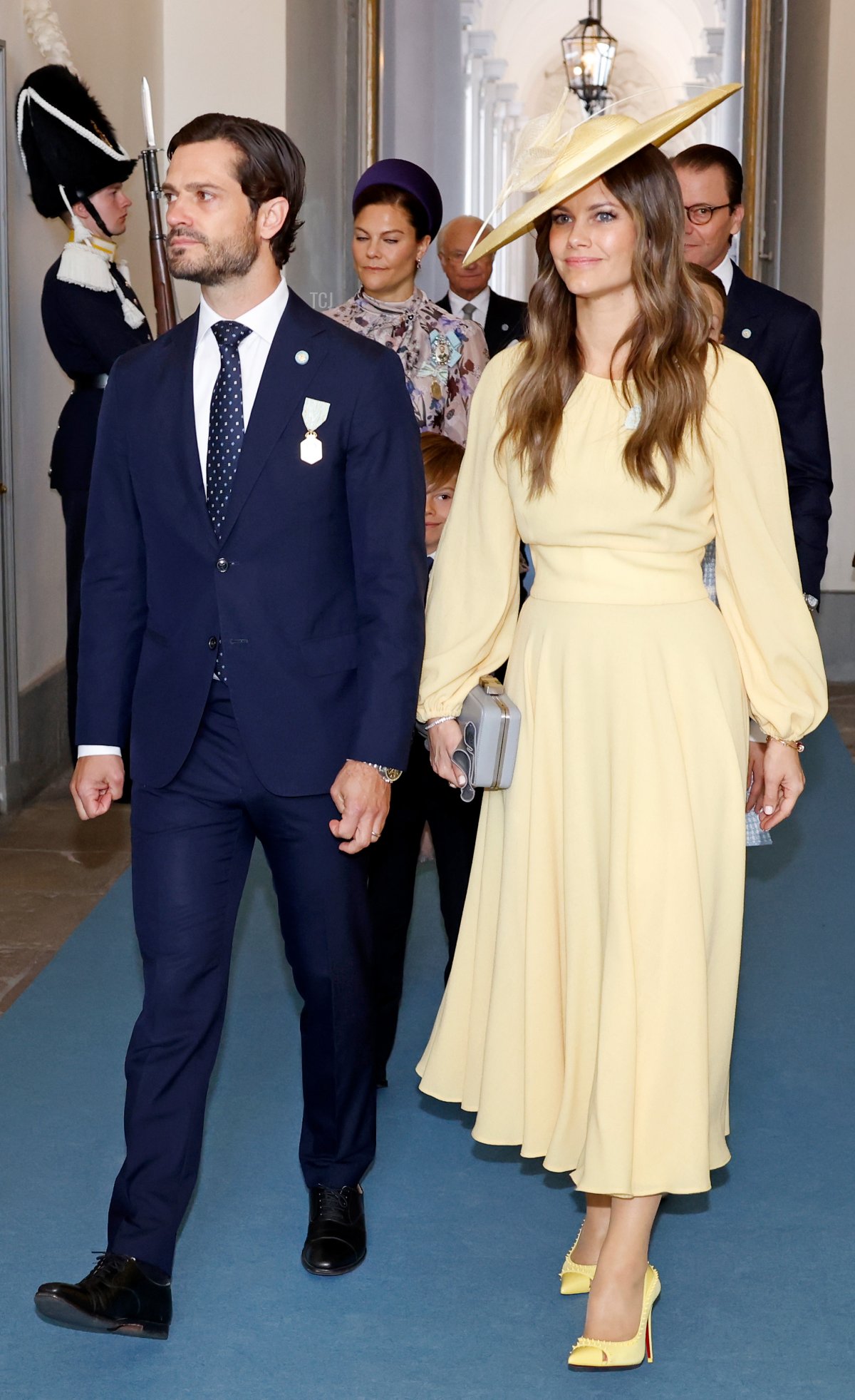 Il Principe Carlo Filippo e la Principessa Sofia di Svezia partecipano a un servizio Te Deum al Palazzo Reale di Stoccolma per celebrare il Giubileo d'oro del Re Carlo XVI Gustavo di Svezia il 15 settembre 2023 (Michael Campanella/Getty Images)