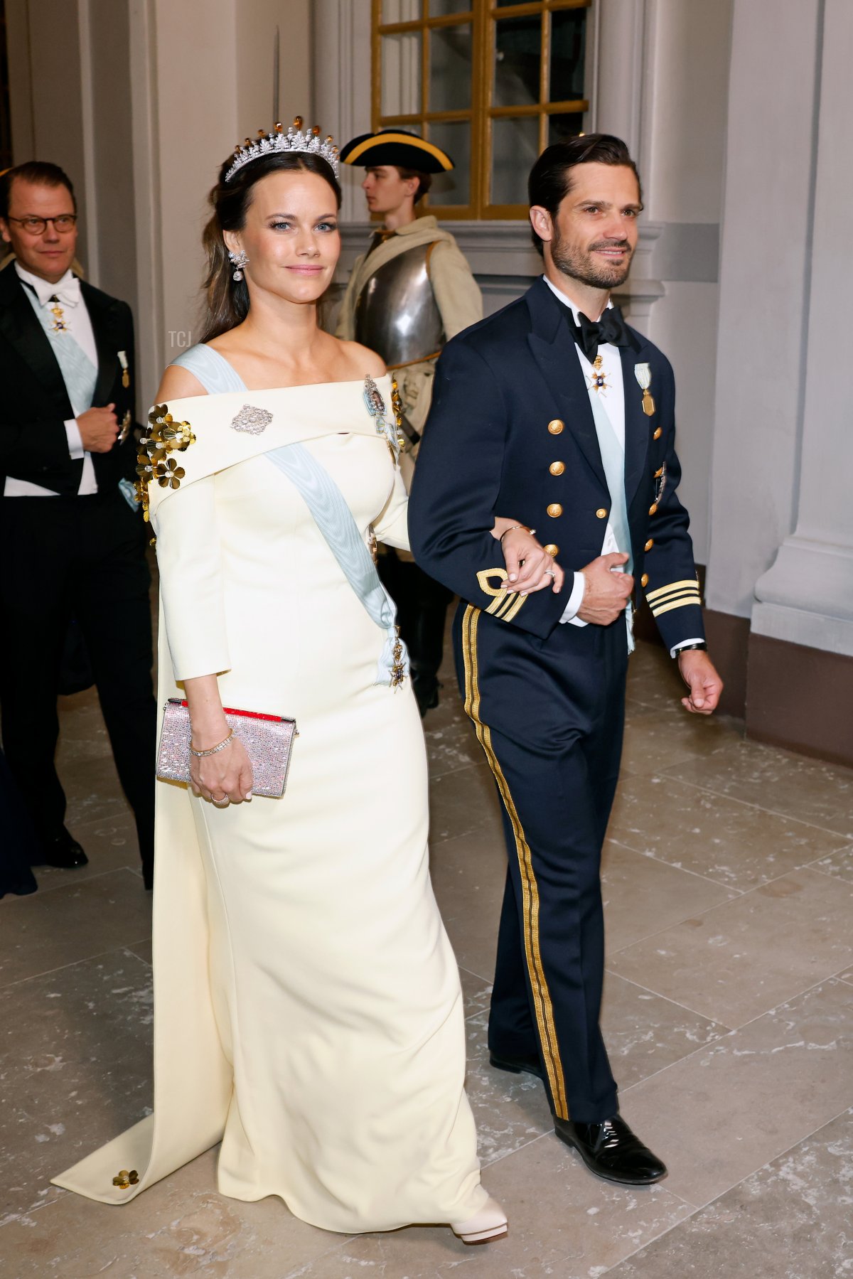 Il Principe Carl Philip e la Principessa Sofia di Svezia partecipano al banchetto del Giubileo d'Oro del Re al Palazzo Reale di Stoccolma il 15 settembre 2023 (Michael Campanella/Getty Images)