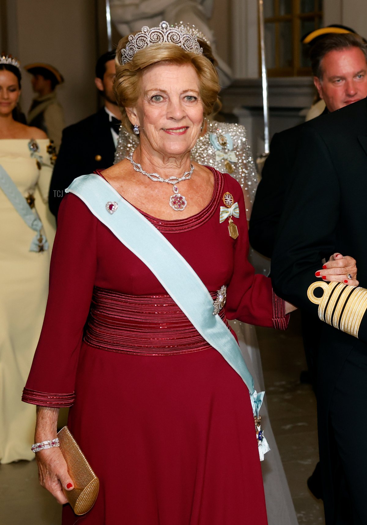 La Regina Anne-Marie di Grecia partecipa al banchetto del Giubileo d'Oro del Re al Palazzo Reale di Stoccolma il 15 settembre 2023 (Michael Campanella/Getty Images)