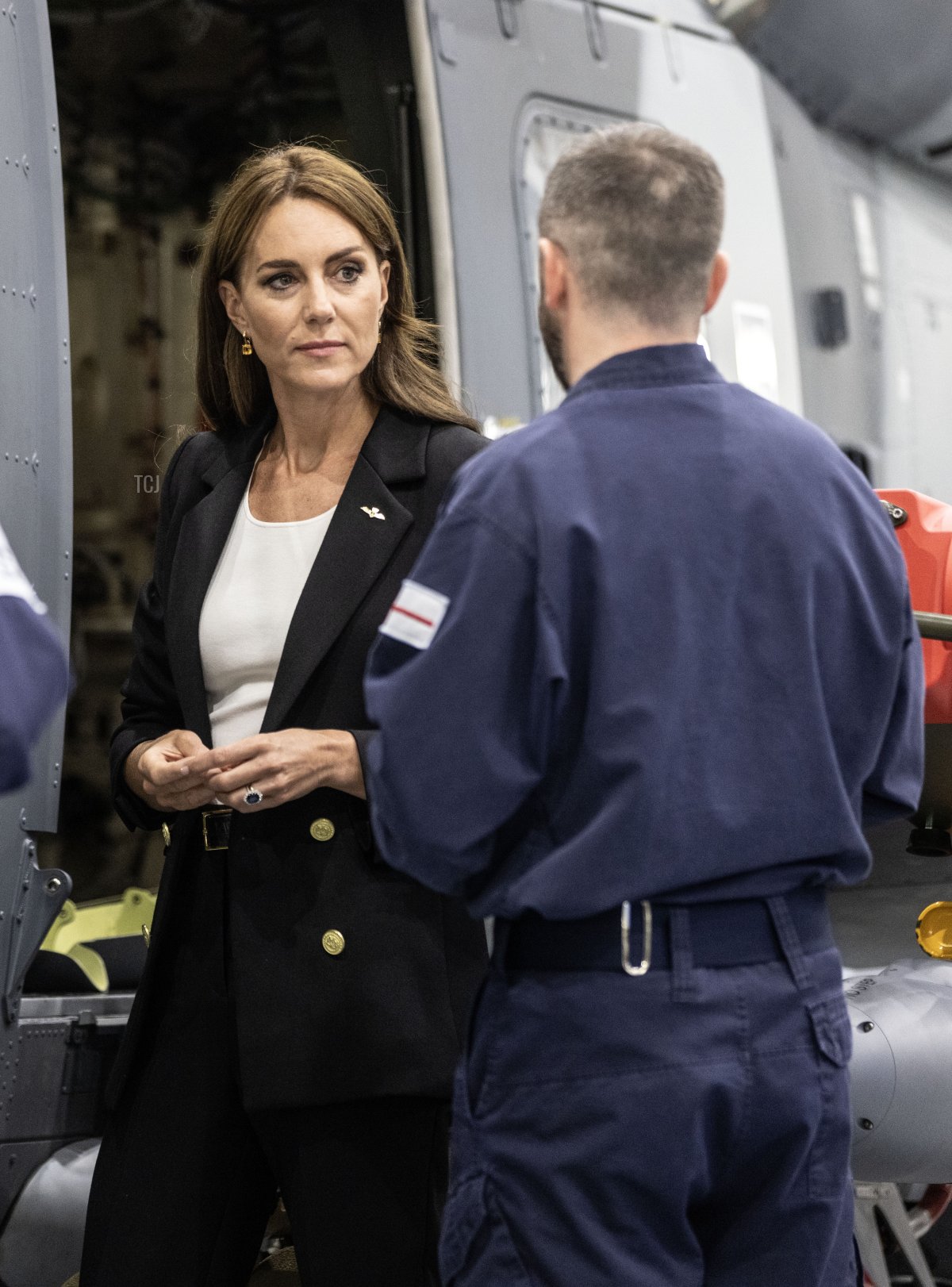 La Principessa di Galles visita la Royal Naval Air Station Yeovilton il 18 settembre 2023 (Richard Pohle - WPA Pool/Getty Images)