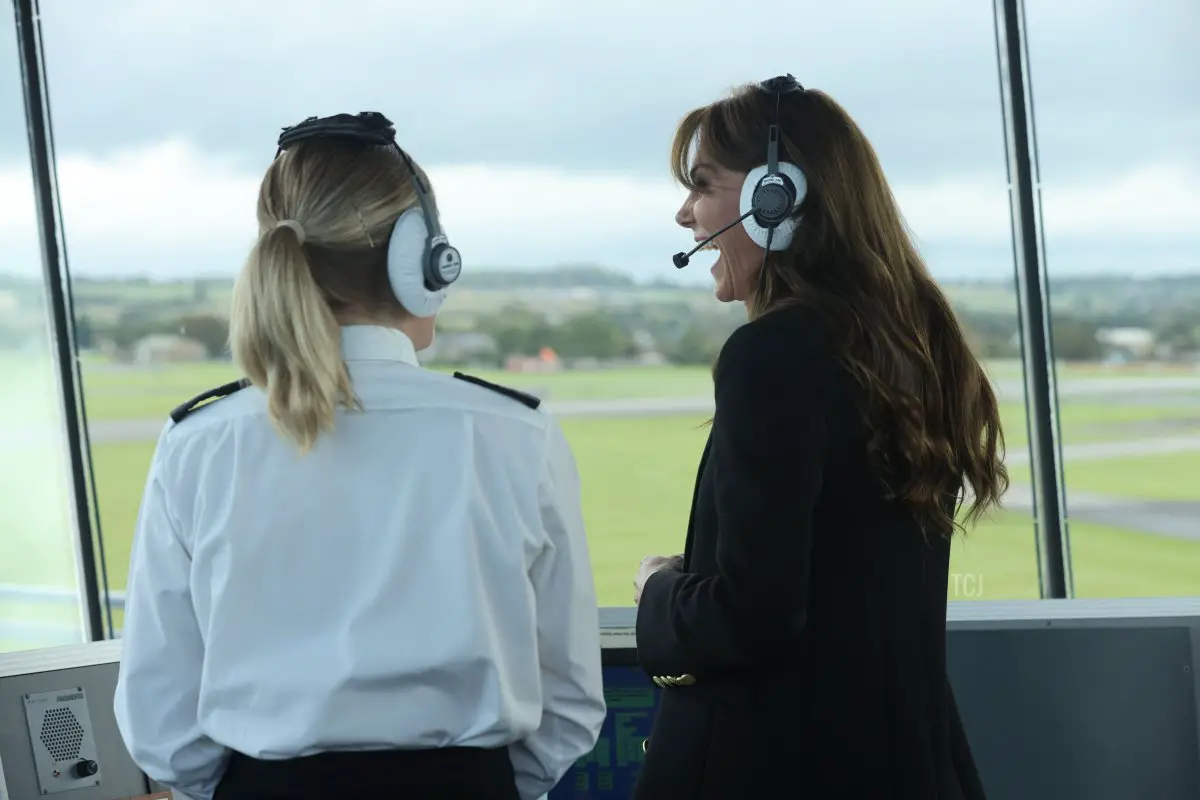 La Principessa di Galles visita la Royal Naval Air Station Yeovilton il 18 settembre 2023 (Richard Pohle - WPA Pool/Getty Images)