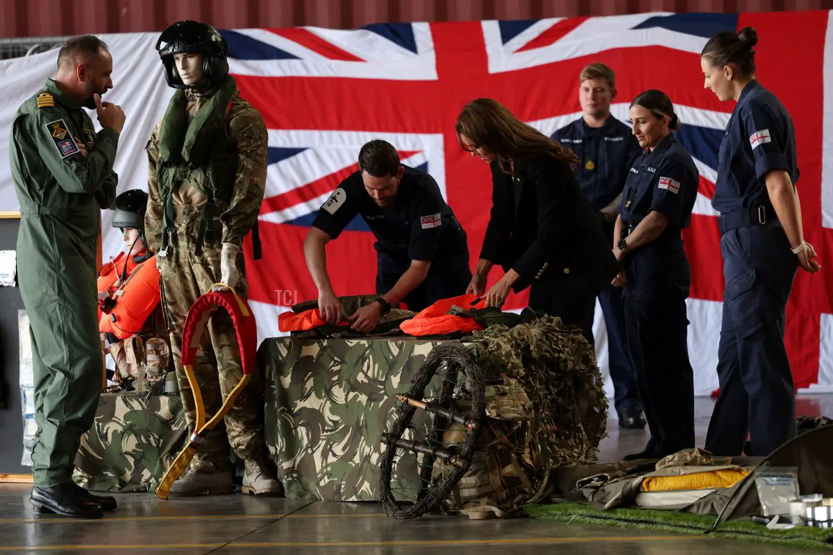 La Principessa di Galles visita la Royal Naval Air Station Yeovilton il 18 settembre 2023 (ADRIAN DENNIS/AFP via Getty Images)