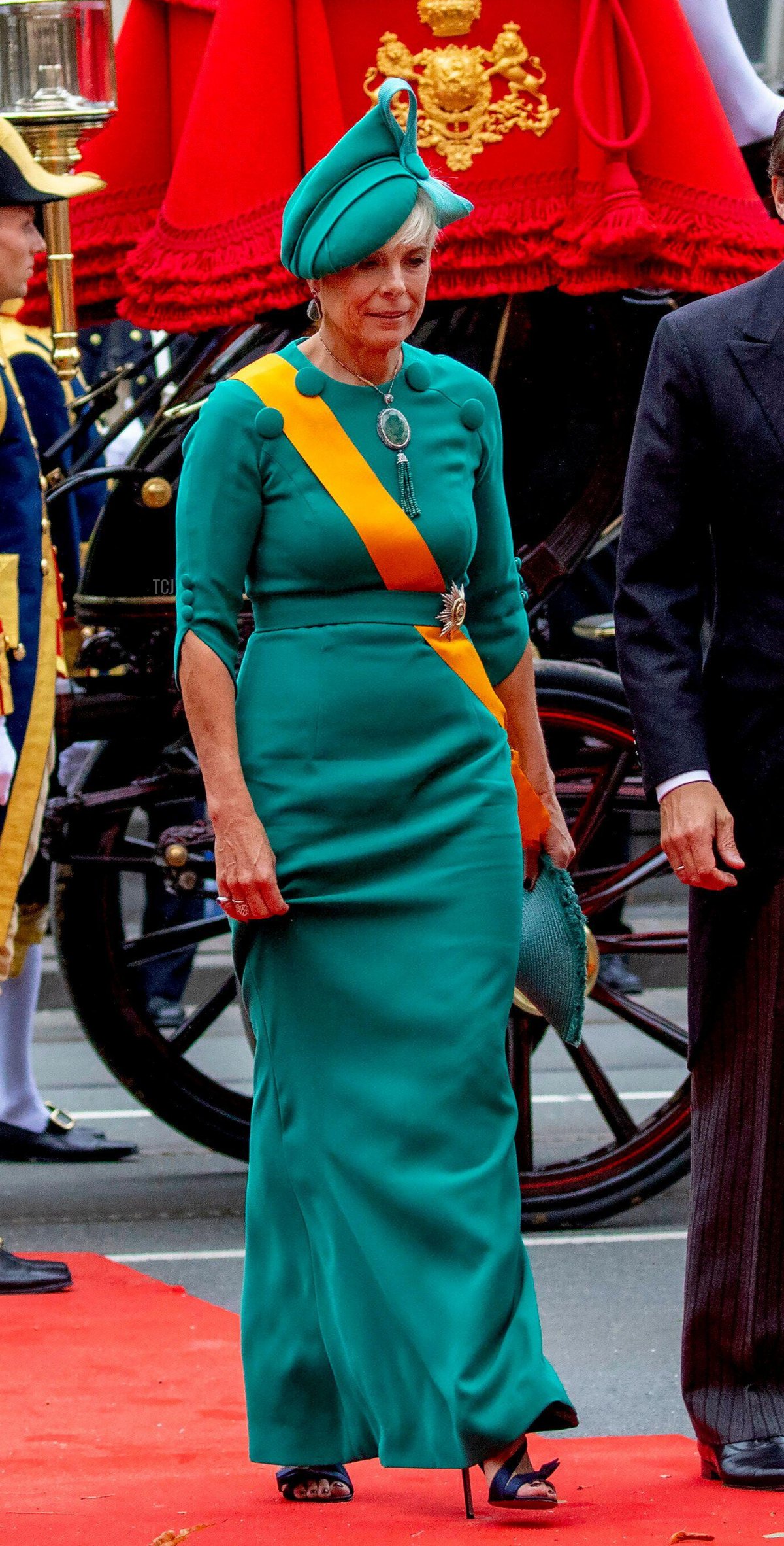 La principessa Laurentien dei Paesi Bassi arriva al Teatro Reale dell'Aia per il Prinsjesdag il 19 settembre 2023 (Albert Nieboer/DPA Picture Alliance/Alamy)