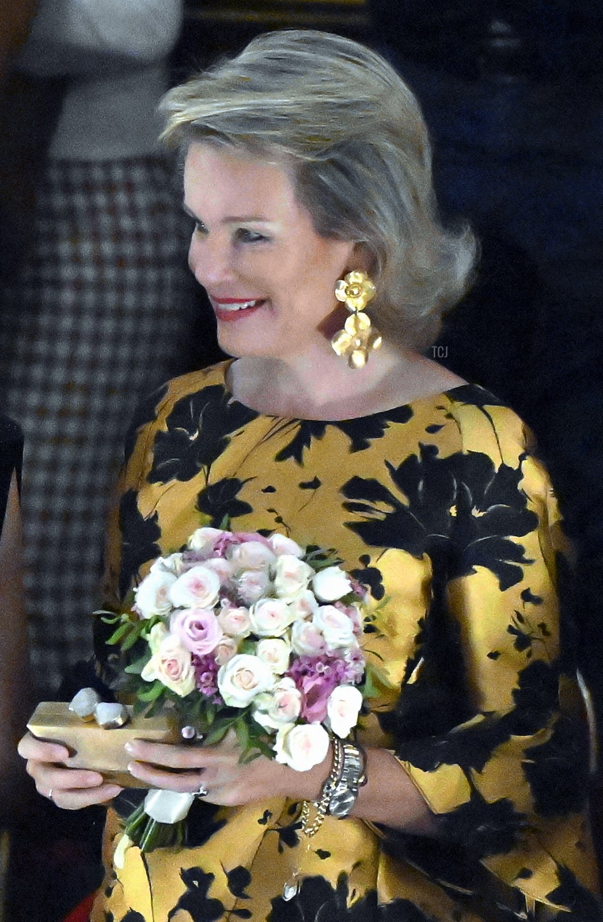 La regina Matilde dei Belgi assiste a una rappresentazione di Cassandra al Teatro Reale della Monnaie a Bruxelles il 21 settembre 2023 (ERIC LALMAND/BELGA MAG/AFP via Getty Images)