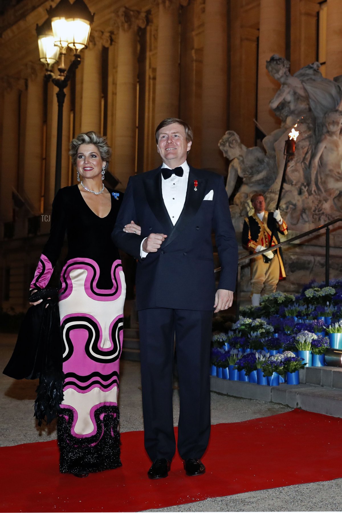 King Willem-Alexander and Queen Maxima of the Netherlands host a return dinner at the Petit Palais in Paris during the Dutch state visit to France on March 11, 2016 (PHILIPPE WOJAZER/AFP via Getty Images)