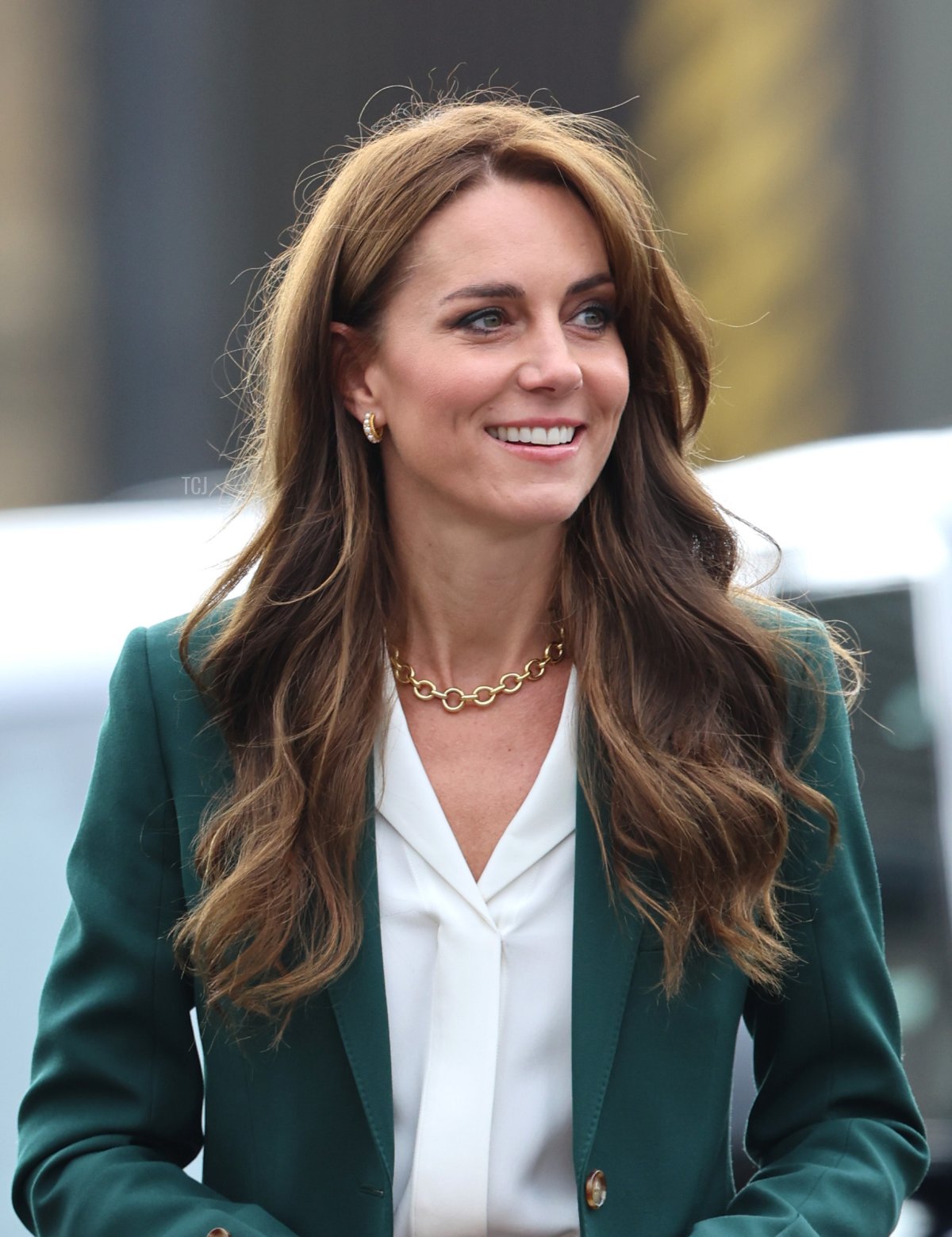 La Principessa di Galles visita AW Hainsworth, un'azienda tessile a conduzione familiare a Leeds, il 26 settembre 2023 (Chris Jackson/Getty Images)