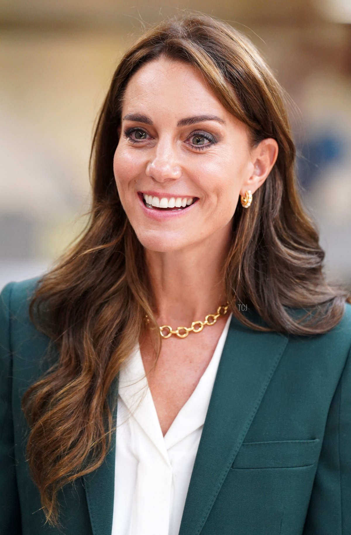 La Principessa di Galles visita AW Hainsworth, un'azienda tessile a conduzione familiare a Leeds, il 26 settembre 2023 (Danny Lawson - WPA Pool/Getty Images)