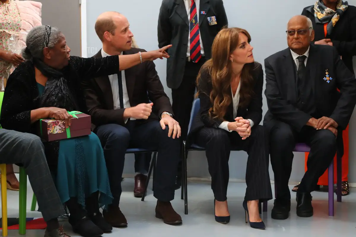 Il Principe e la Principessa di Galles visitano il Grange Pavilion per celebrare l'inizio del Mese della Storia Nera a Cardiff il 3 ottobre 2023 (Geoff Caddick - WPA Pool/Getty Images)