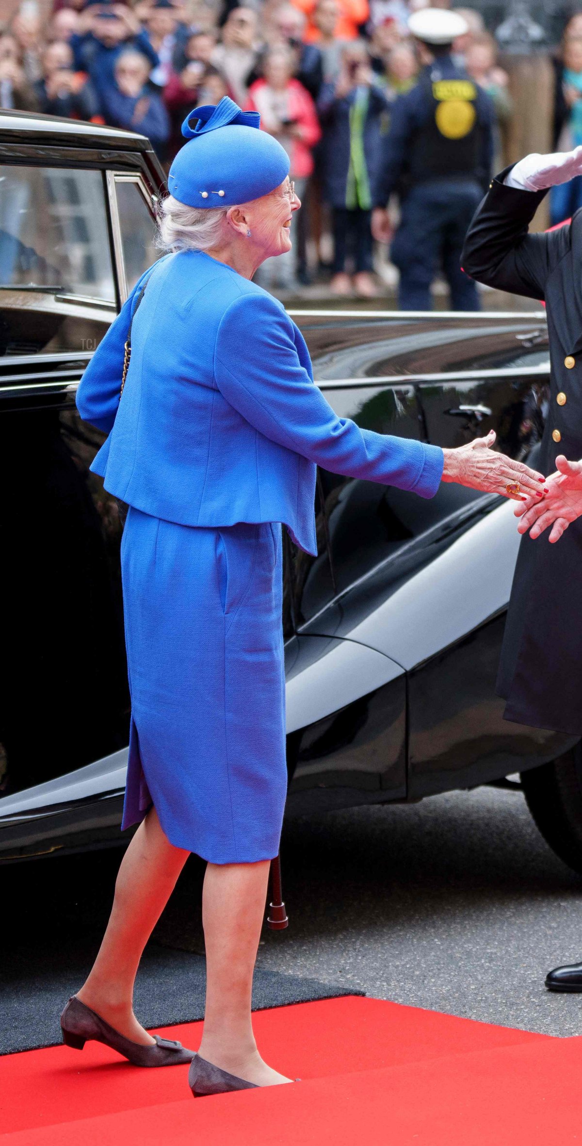 La Regina Margherita II di Danimarca partecipa all'apertura del parlamento al Palazzo Christiansborg a Copenaghen il 3 ottobre 2023 (LISELOTTE SABROE/Ritzau Scanpix/AFP via Getty Images)