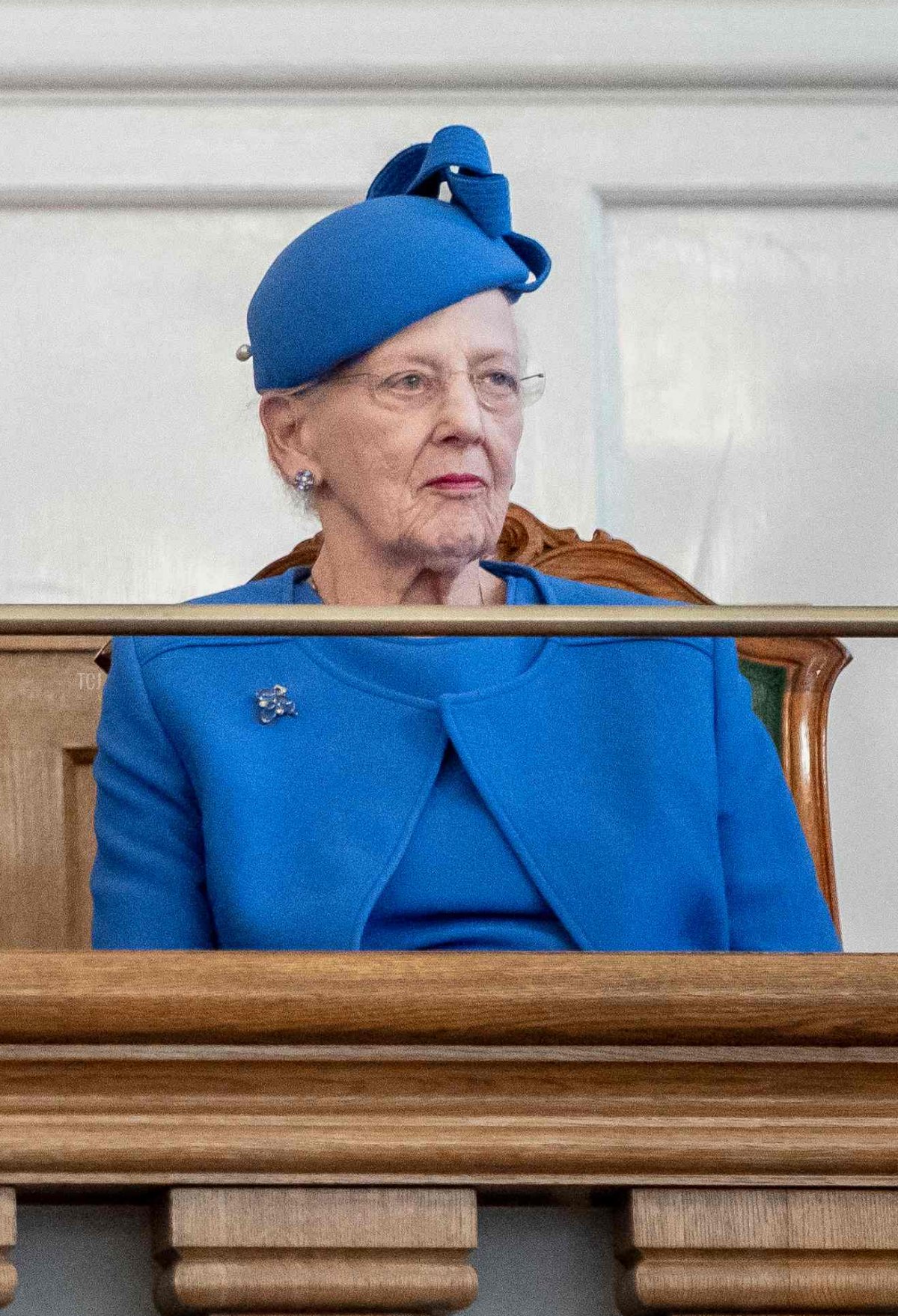 La Regina Margherita II di Danimarca partecipa all'apertura del parlamento al Palazzo Christiansborg a Copenaghen il 3 ottobre 2023 (MADS CLAUS RASMUSSEN/Ritzau Scanpix/AFP via Getty Images)