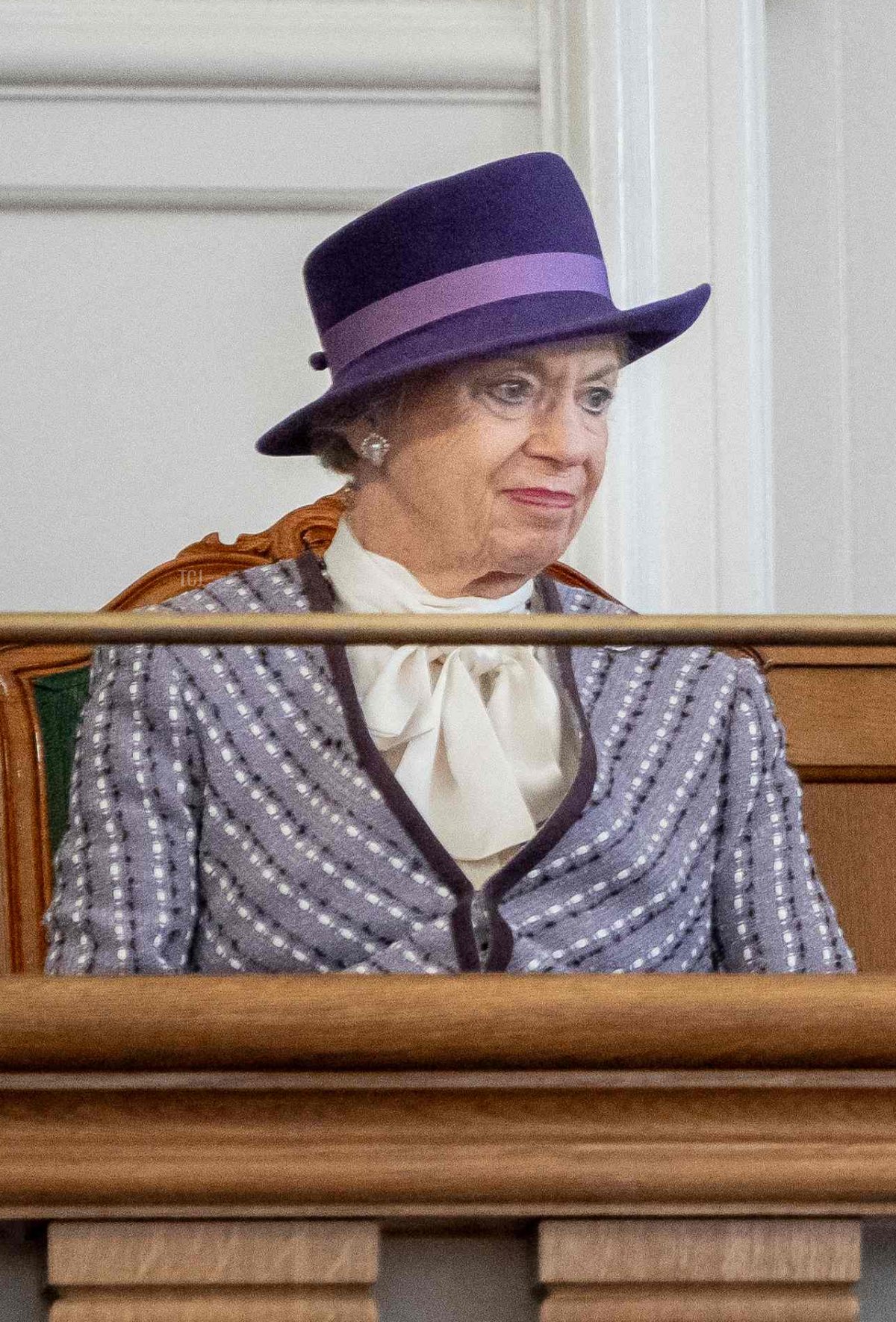 La Principessa Benedikte di Danimarca partecipa all'apertura del parlamento al Palazzo Christiansborg a Copenaghen il 3 ottobre 2023 (MADS CLAUS RASMUSSEN/Ritzau Scanpix/AFP via Getty Images)