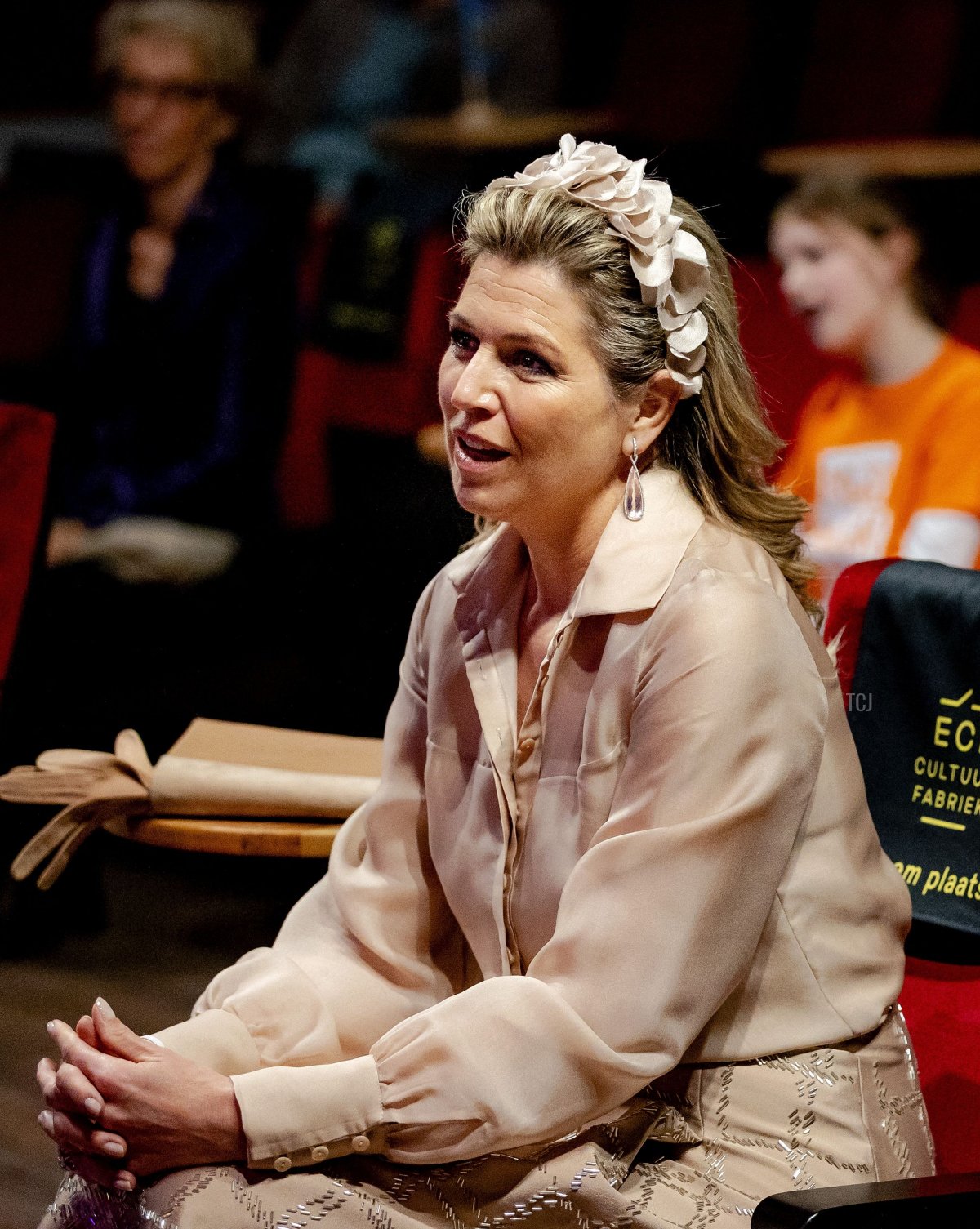 La Regina Maxima dei Paesi Bassi visita l'ECI Cultuurfabriek per la firma del Musical Agreement Goirle l'11 maggio 2021 (ROBIN VAN LONKHUIJSEN/ANP/AFP tramite Getty Images)