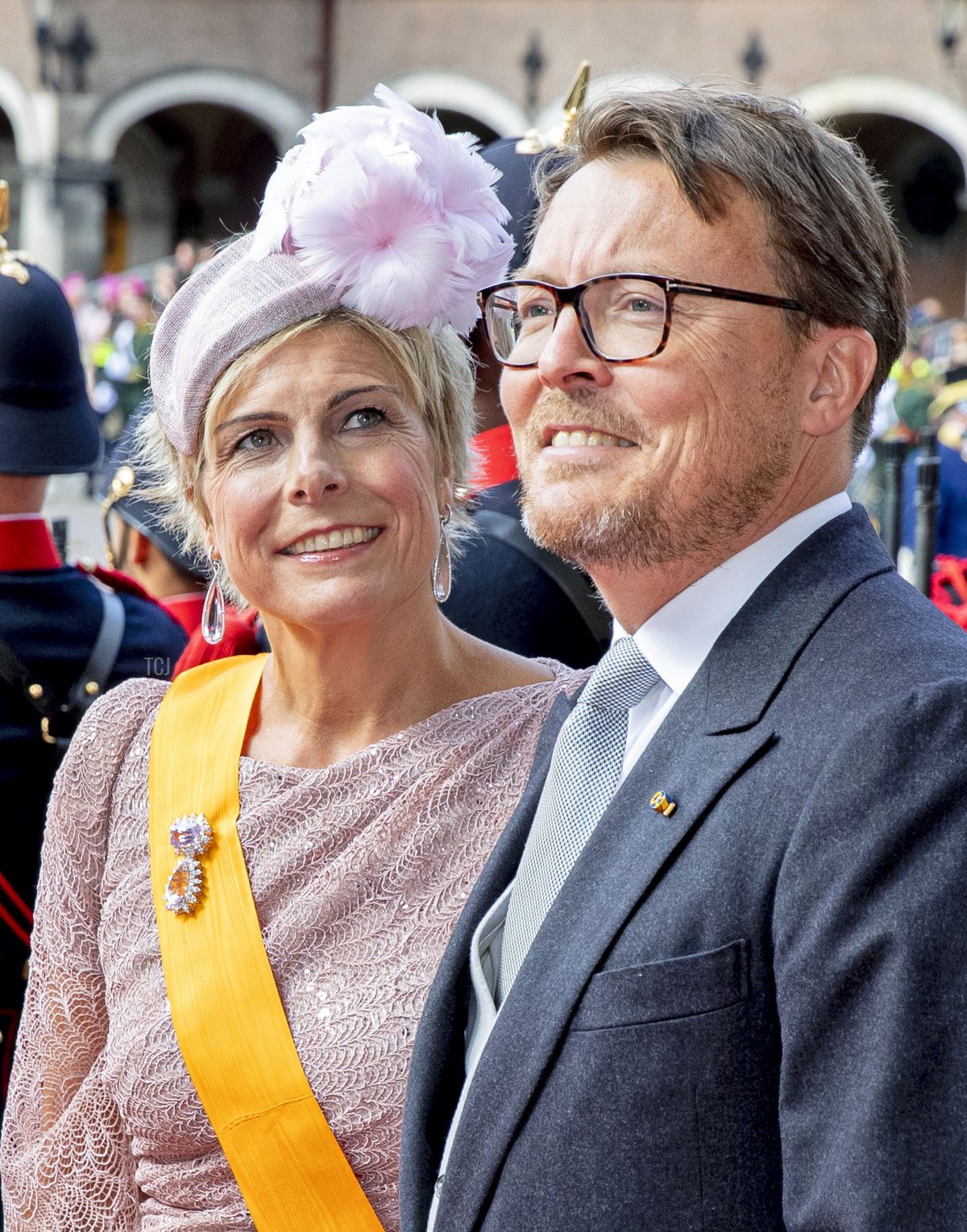 La Principessa Laurentien e il Principe Constantijn dei Paesi Bassi sono ritratti al Prinsjesdag all'Aia il 17 settembre 2019 (Patrick van Katwijk/Getty Images)