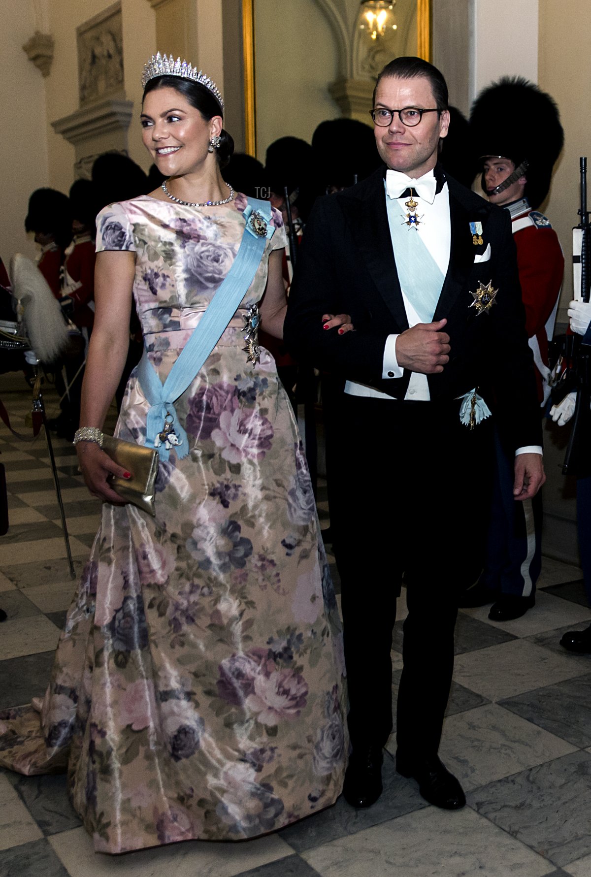 La Principessa Ereditaria di Svezia e il Principe Daniel di Svezia partecipano a una cena di gala al Palazzo Christiansborg a Copenaghen per celebrare il cinquantesimo compleanno del Principe Ereditario di Danimarca, 26 maggio 2018 (Ole Jensen/Getty Images)