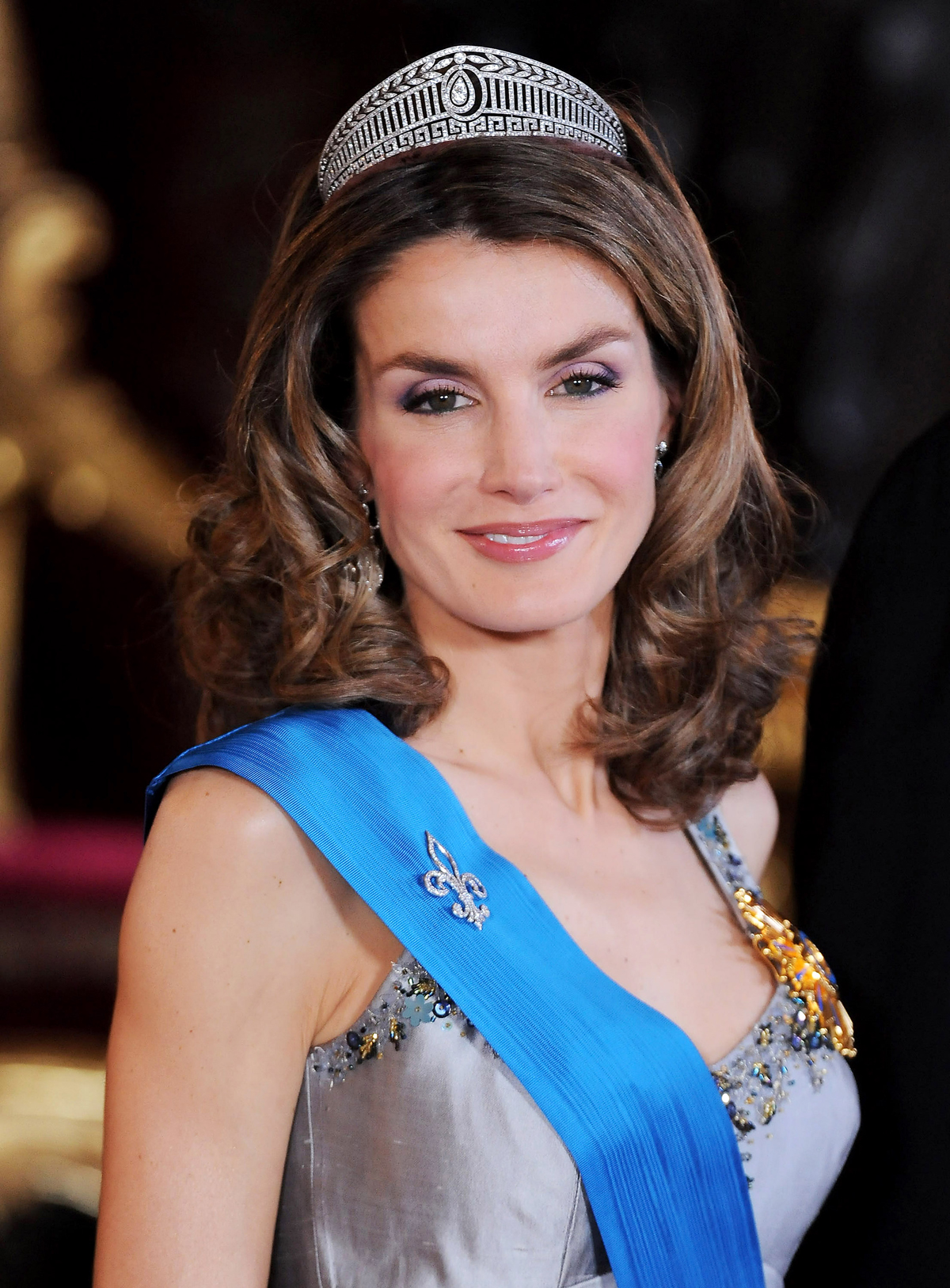 La Principessa delle Asturie partecipa a una cena di gala al Palazzo Reale di Madrid durante la visita di stato francese in Spagna, 27 aprile 2009 (Rogelio Pinate-Pool/Getty Images)