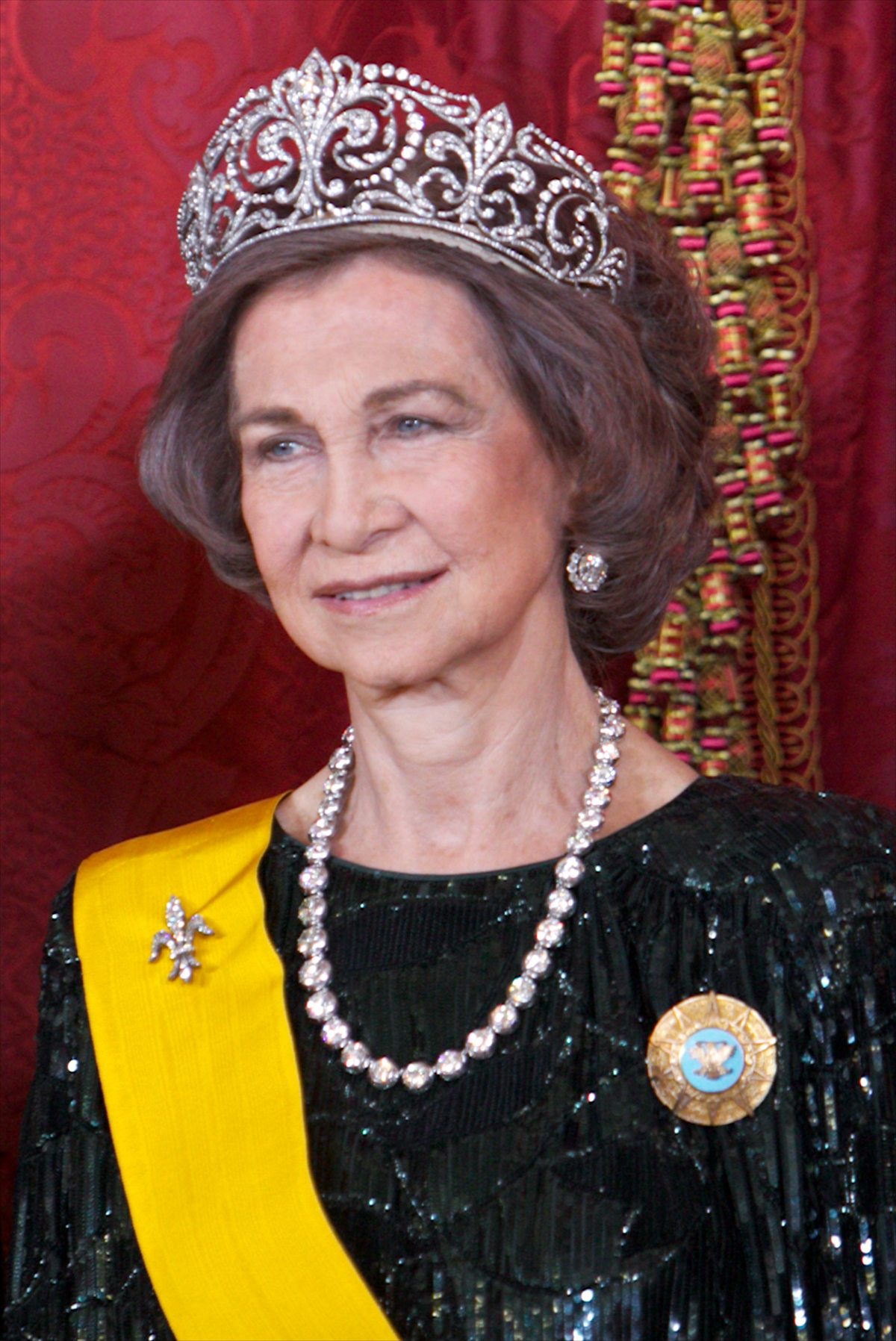 La Regina di Spagna partecipa a una cena di gala per il Presidente del Messico al Palazzo Reale di Madrid il 9 giugno 2014 (Pool/Getty Images)