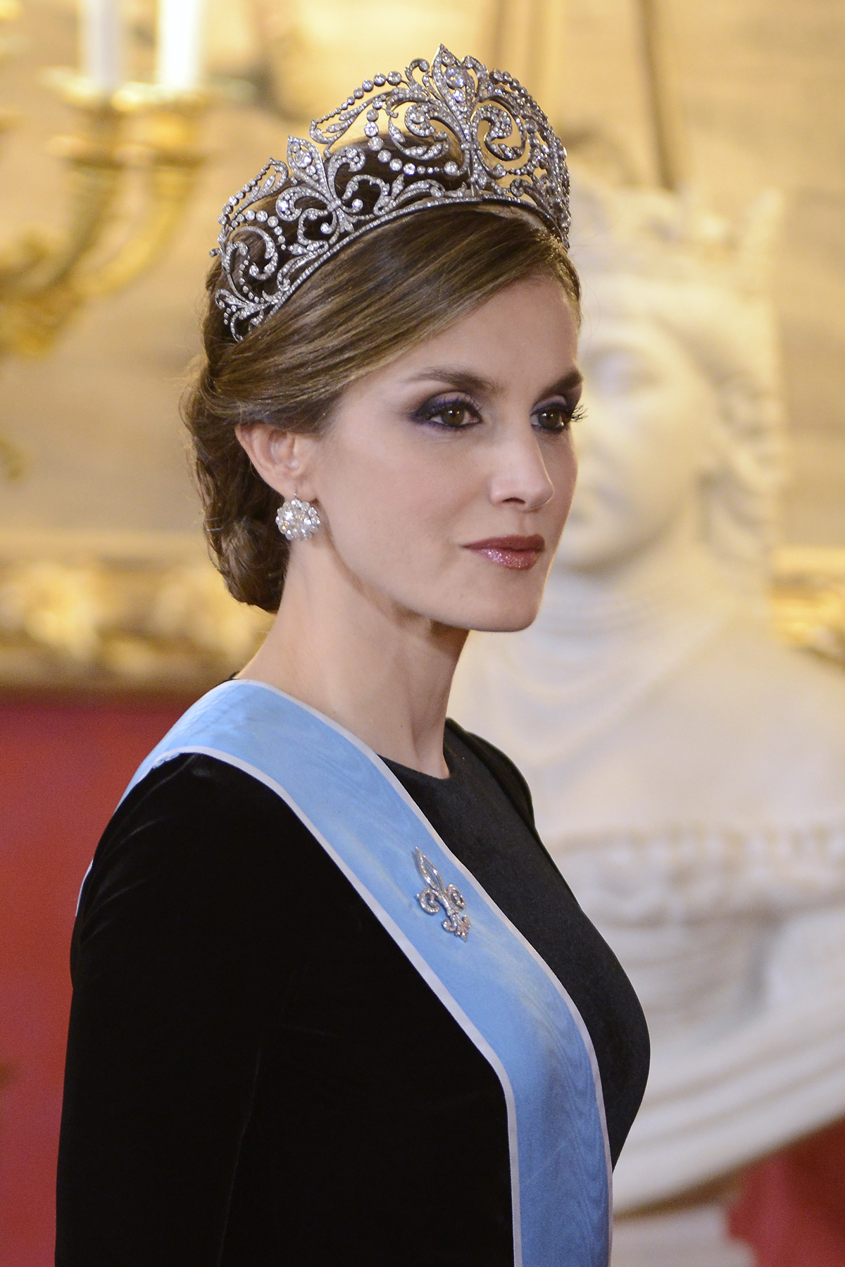 La Regina di Spagna partecipa a una cena di gala per il Presidente dell'Argentina al Palazzo Reale di Madrid il 22 febbraio 2017 (Borja Benito - Pool/Getty Images)