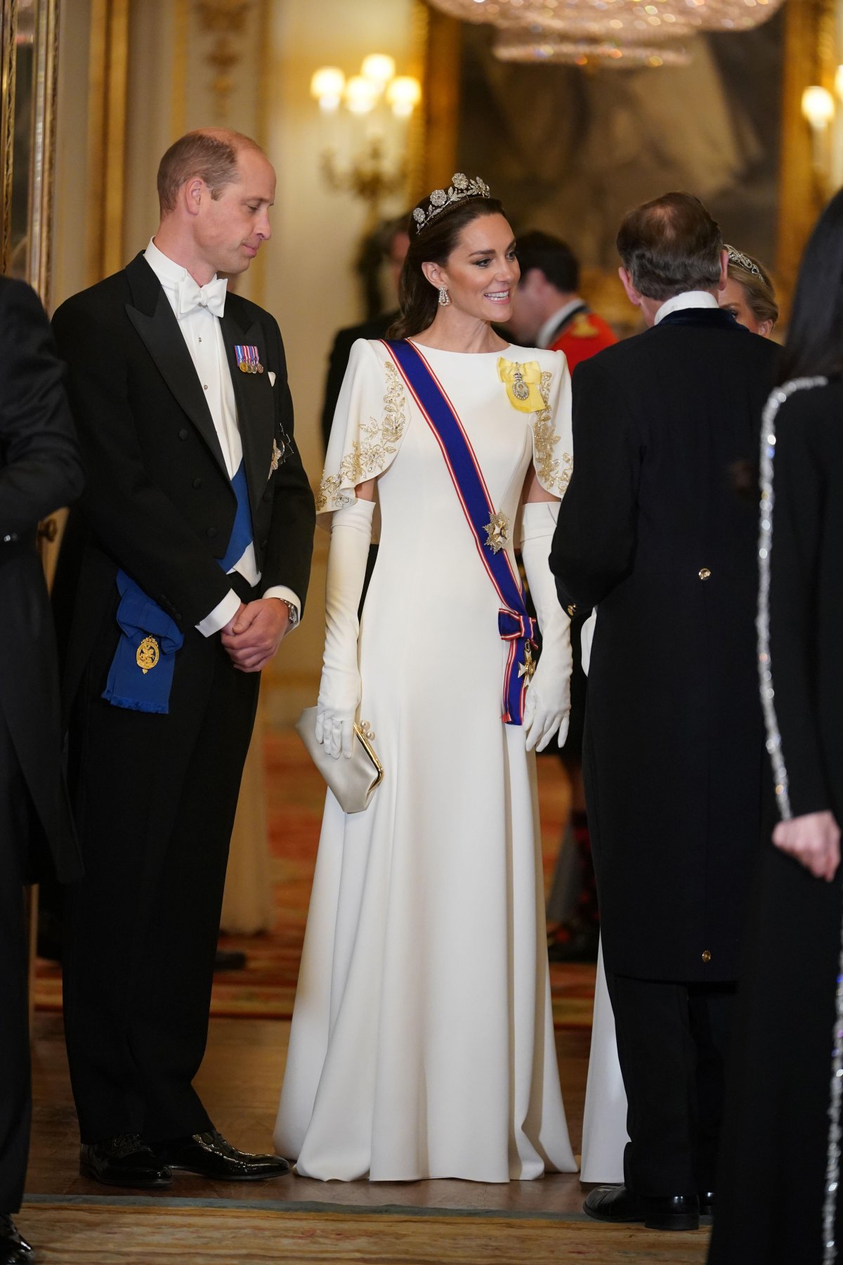 Il Principe e la Principessa di Galles partecipano a un banchetto di stato in onore del Presidente in visita della Corea del Sud a Buckingham Palace a Londra il 21 novembre 2023 (Yui Mok/PA Images/Alamy)