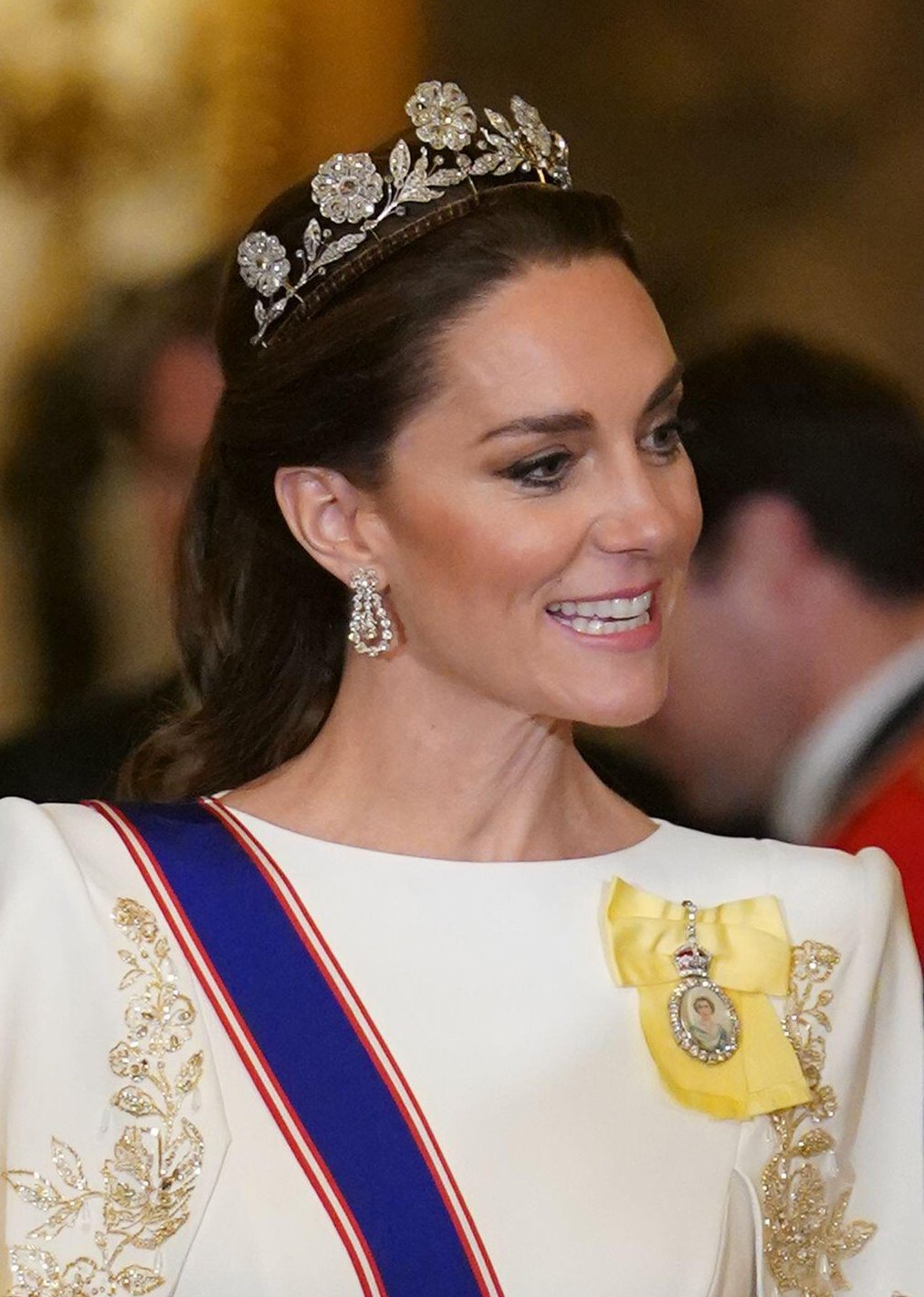 La Principessa di Galles partecipa a un banchetto di stato in onore del Presidente in visita della Corea del Sud a Buckingham Palace a Londra il 21 novembre 2023 (Yui Mok/PA Images/Alamy)