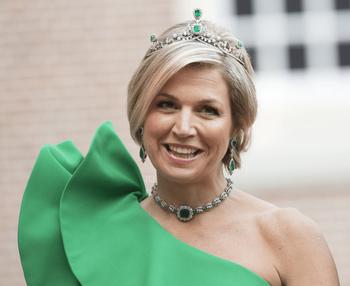 La regina Maxima indossa la Tiara della Parure di Smeraldi Olandesi, giugno 2014