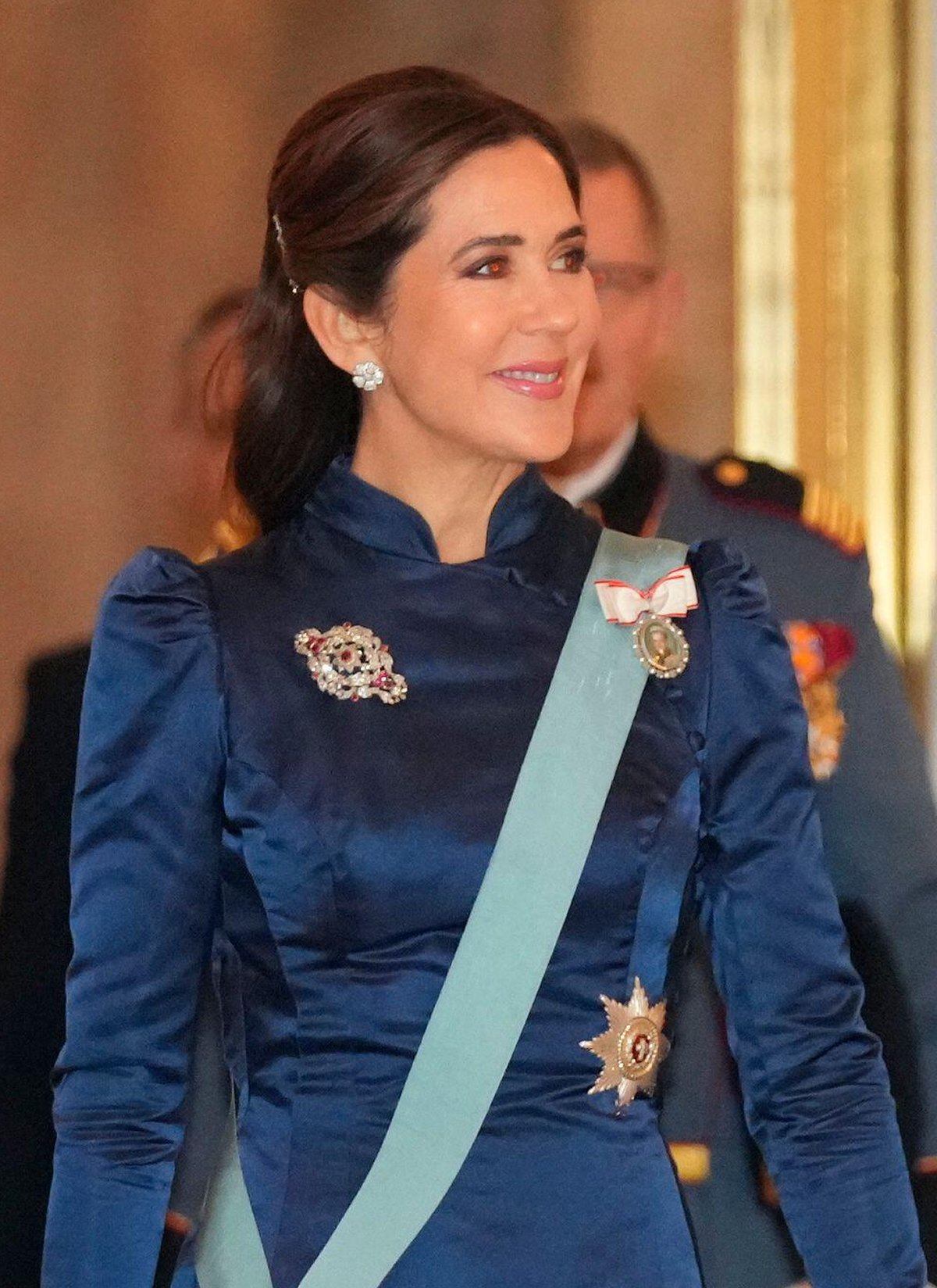 La Principessa Ereditiera Mary di Danimarca partecipa a una ricezione di Capodanno per i membri del Corpo Diplomatico al Palazzo di Christiansborg a Copenhagen il 3 gennaio 2024 (Ritzau/Alamy)