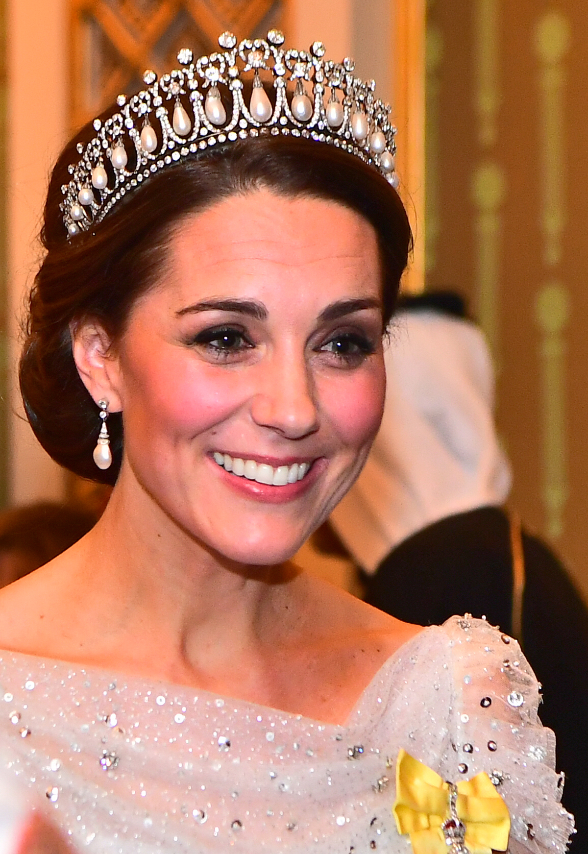 La Duchessa di Cambridge partecipa a una ricezione per i membri del Corpo Diplomatico a Buckingham Palace a Londra il 4 dicembre 2018 (Victoria Jones - WPA Pool/Getty Images)