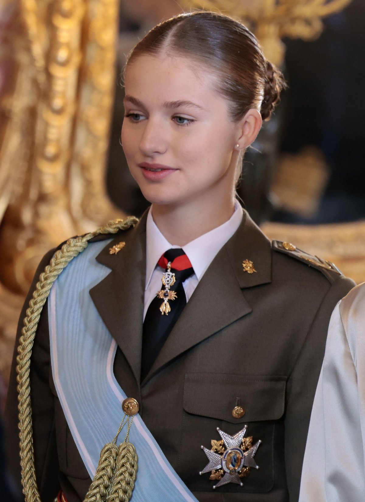 La Principessa delle Asturie partecipa al ricevimento della Pascua Militar al Palazzo Reale di Madrid il 6 gennaio 2024 (Oscar Gonzalez/Alamy)