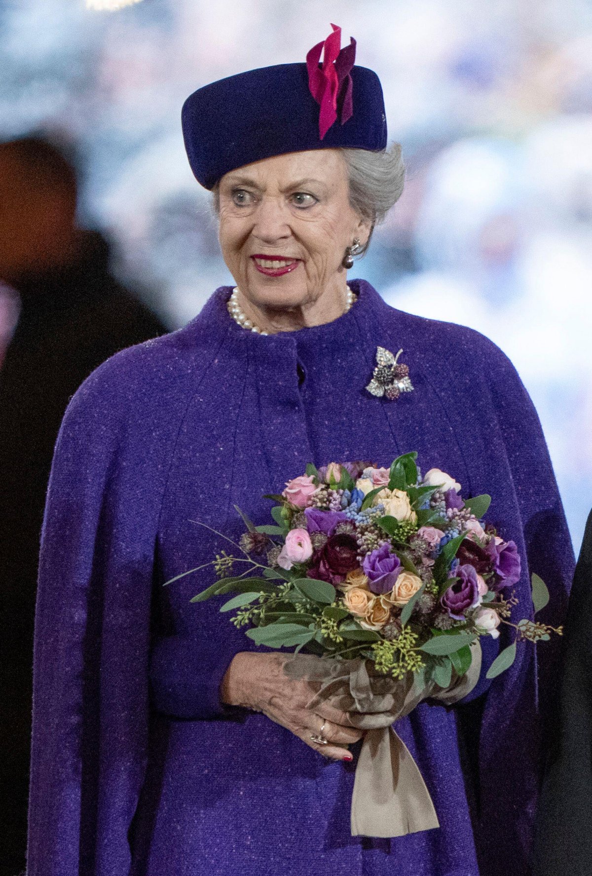 La principessa Benedikte di Danimarca arriva per un servizio presso la Cattedrale di Aarhus il 21 gennaio 2024 (Ritzau/Alamy)