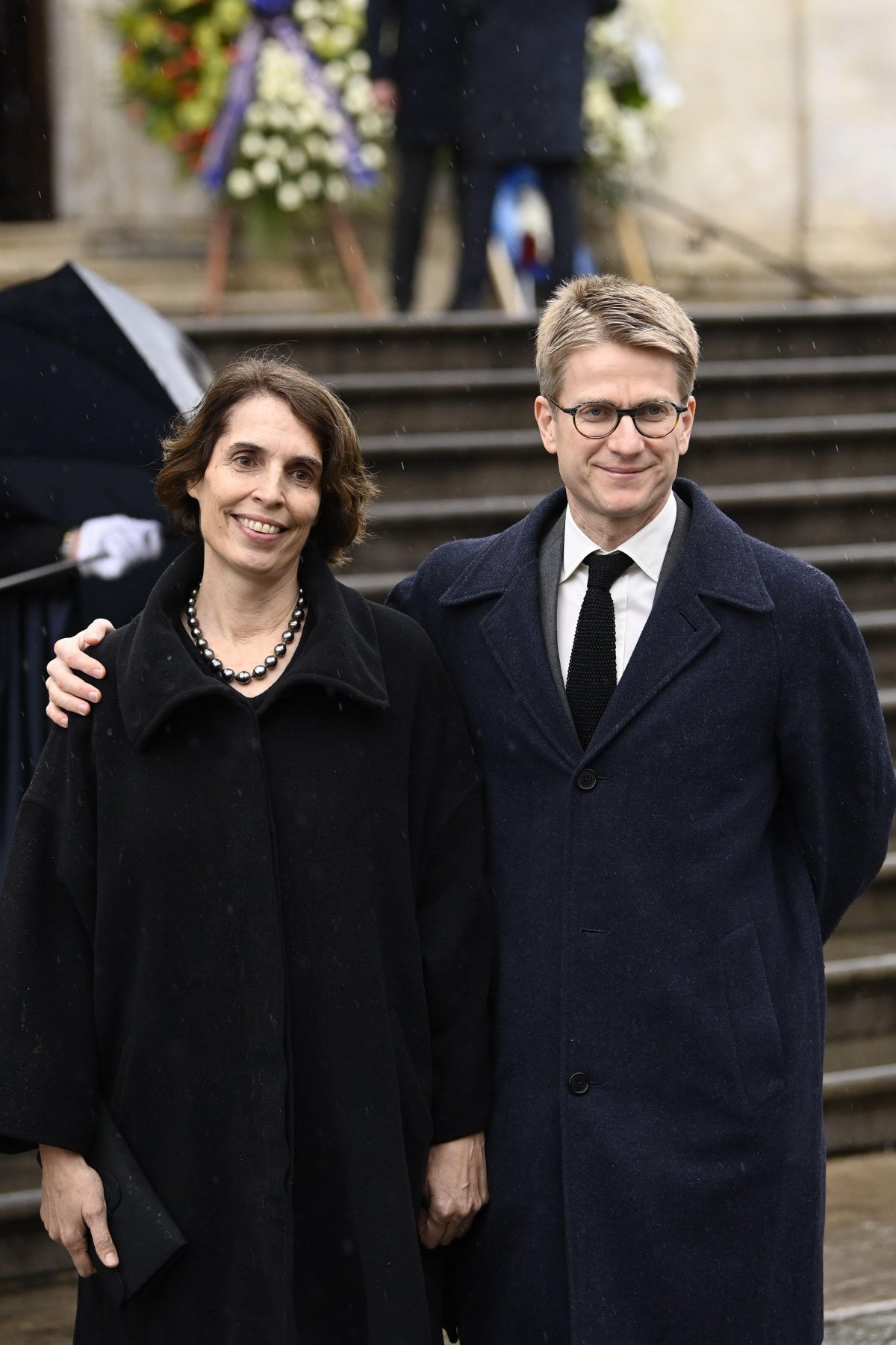 Charles Louis d'Orleans e sua moglie, Ileana Manos, partecipano al funerale di Vittorio Emanuele di Savoia a Torino il 10 febbraio 2024 (Fabio Ferrari/LaPresse/Alamy)