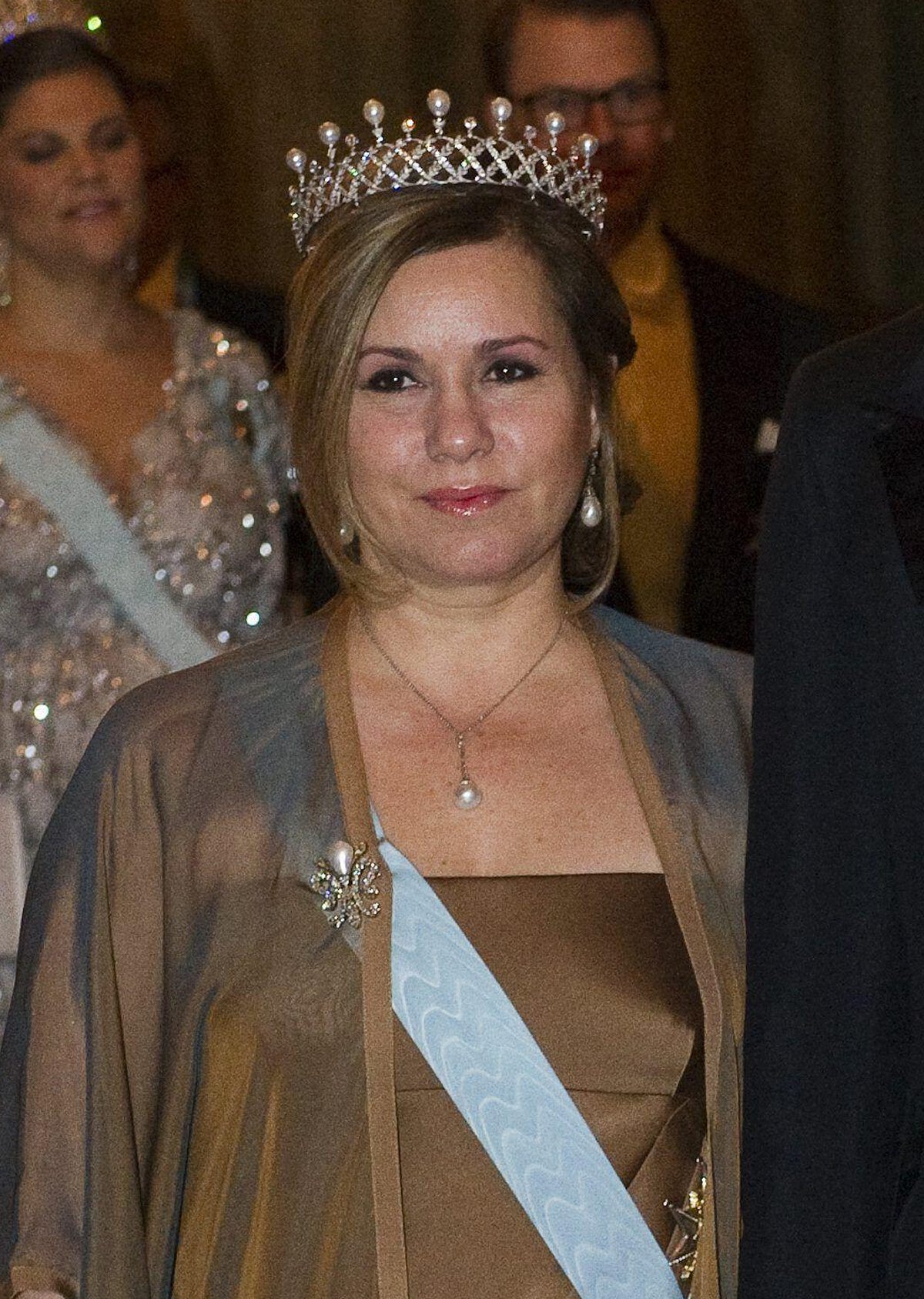 La Granduchessa Maria Teresa di Lussemburgo partecipa alla Cena del Re per i Premi Nobel al Palazzo Reale di Stoccolma l'11 dicembre 2011 (Henrik Montgomery/TT News Agency/Alamy)