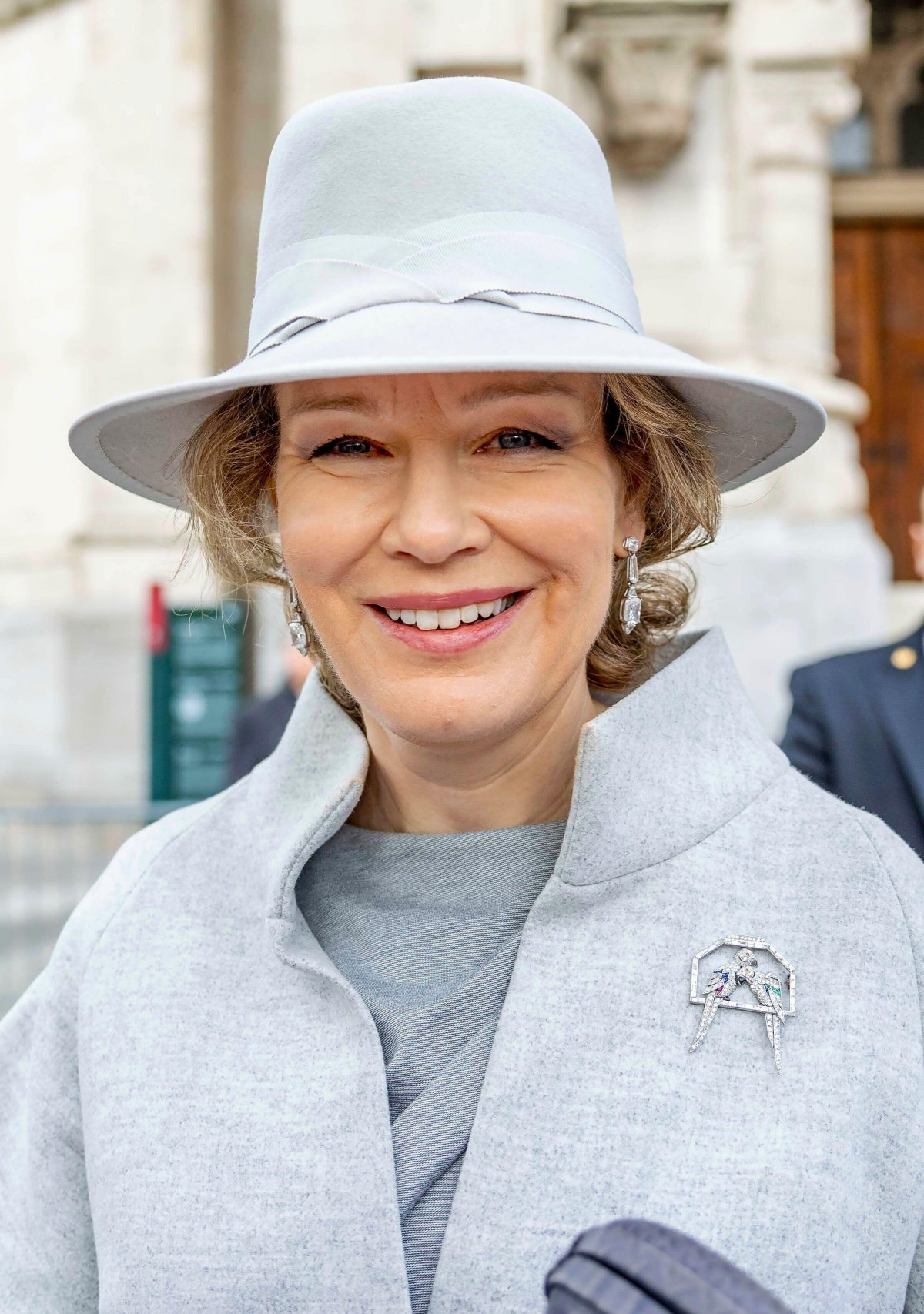 La Regina dei Belgi partecipa alla messa annuale in memoriale dei membri defunti della famiglia reale a Bruxelles il 20 febbraio 2024 (Albert Nieboer/DPA Picture Alliance/Alamy)