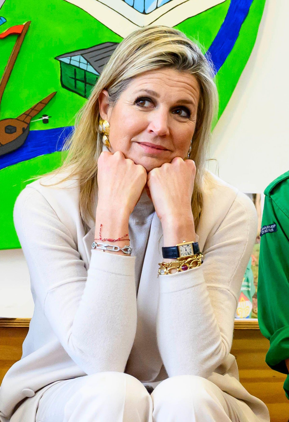 La Regina dei Paesi Bassi partecipa a un mini incontro di scouting con il Gruppo Scout Albert Schweitzer a Woerden il 22 febbraio 2024 (Patrick van Emst/Bruno Press/Alamy)