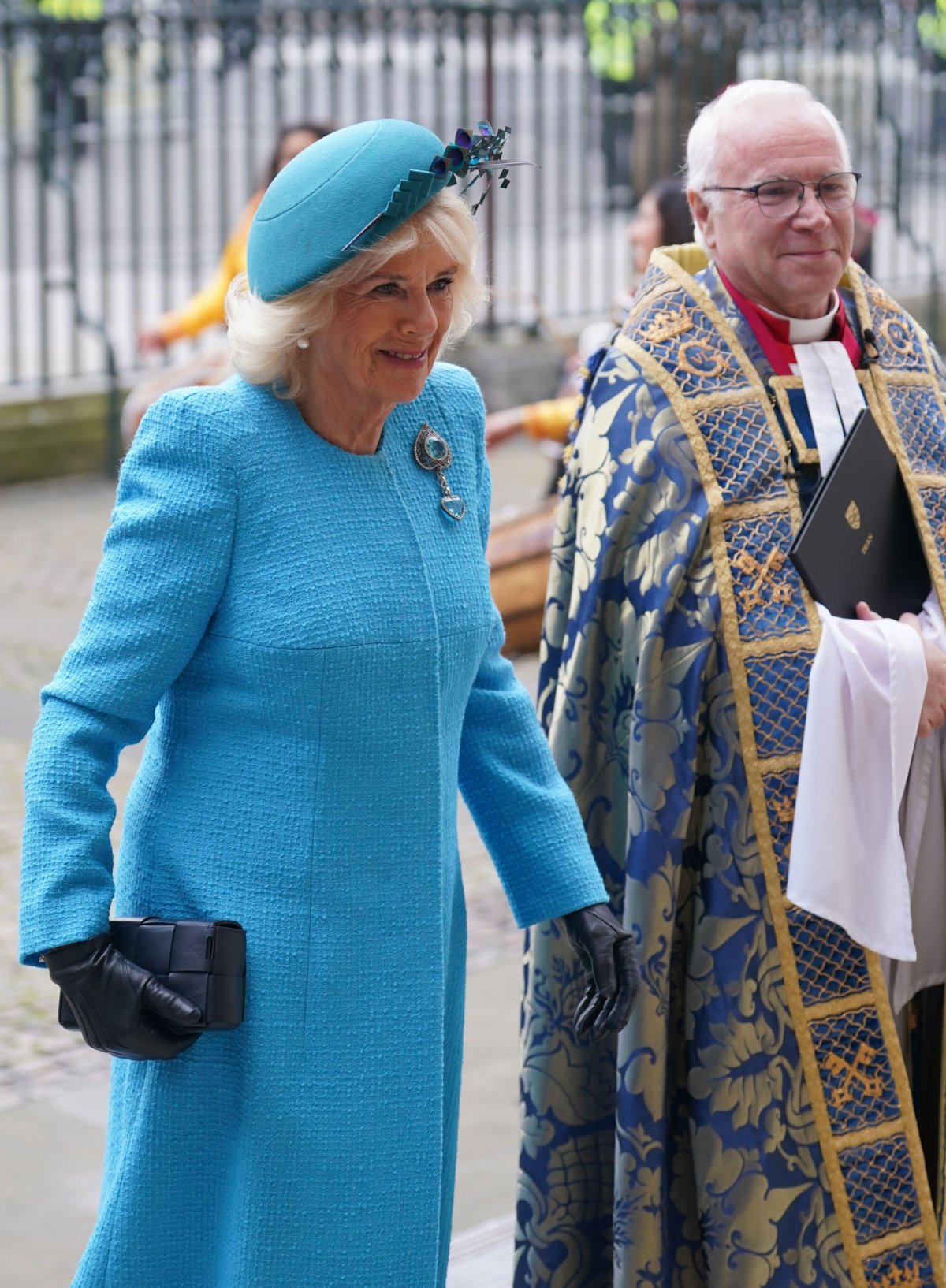 La Regina Camilla partecipa al servizio del Commonwealth Day presso l'Abbazia di Westminster l'11 marzo 2024 (Yui Mok/PA Images/Alamy)