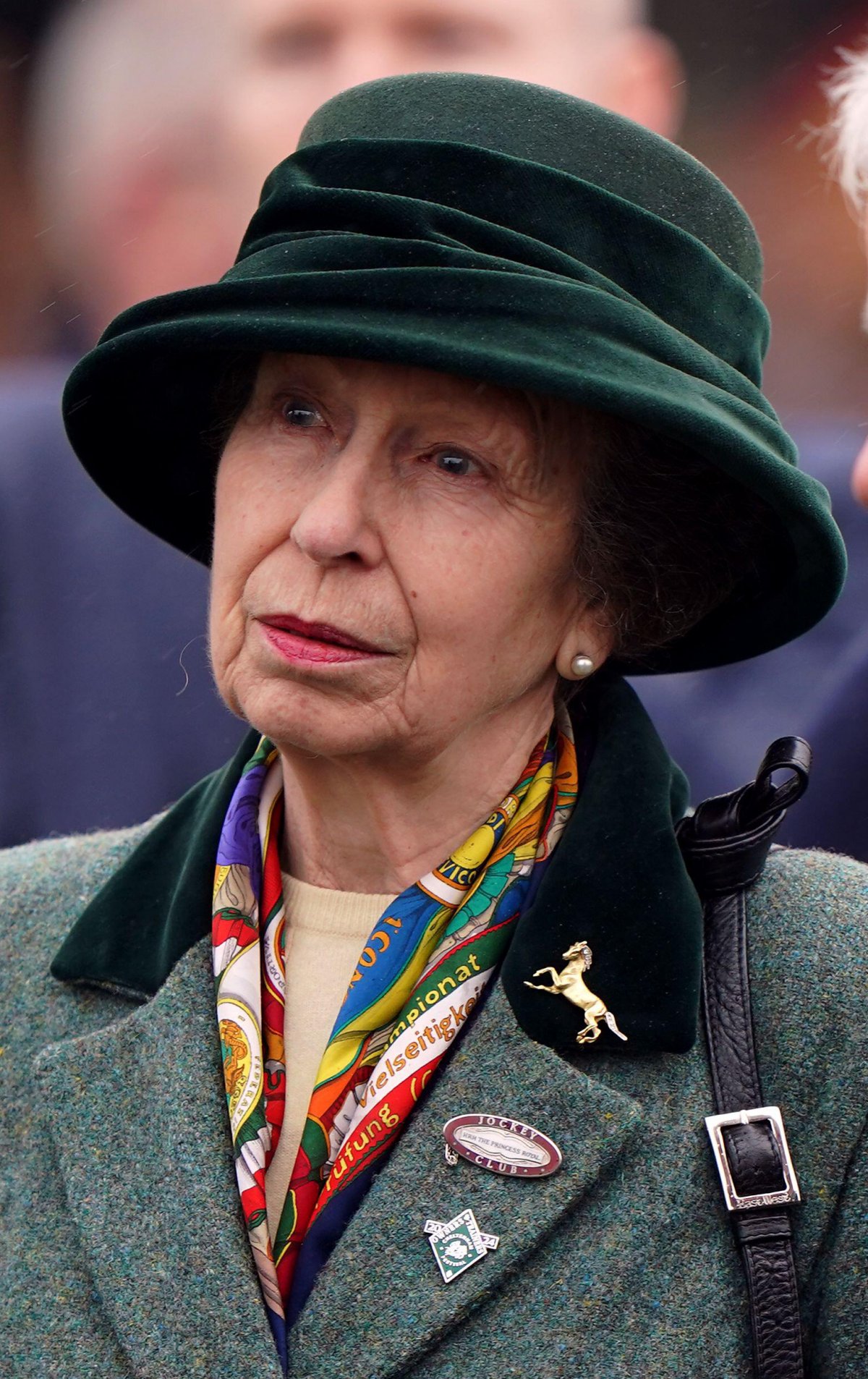 La Principessa Reale partecipa al terzo giorno del Festival di Cheltenham presso l'ippodromo di Cheltenham il 14 marzo 2024 (Joe Giddens/PA Images/Alamy)