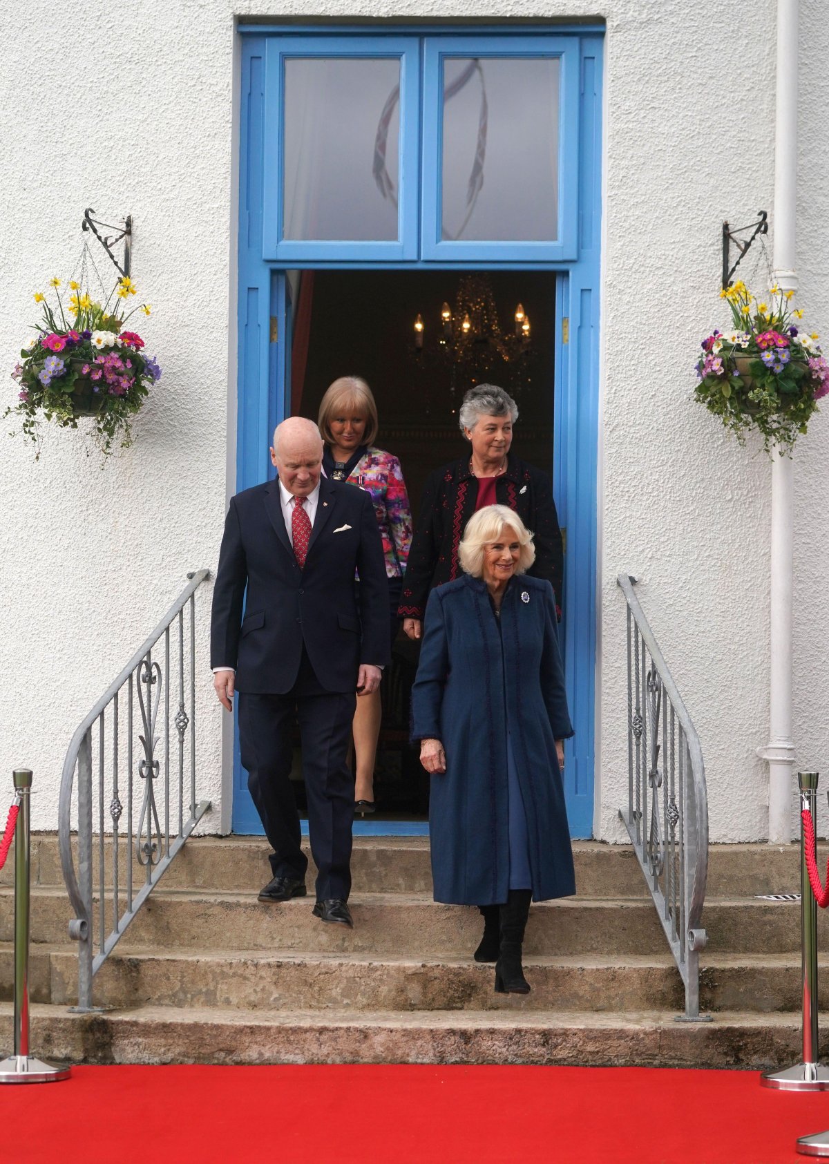 La regina Camilla del Regno Unito visita il Governo della Casa a Onchan nell'Isola di Man il 20 marzo 2024 (Owen Humphreys/PA Images/Alamy)