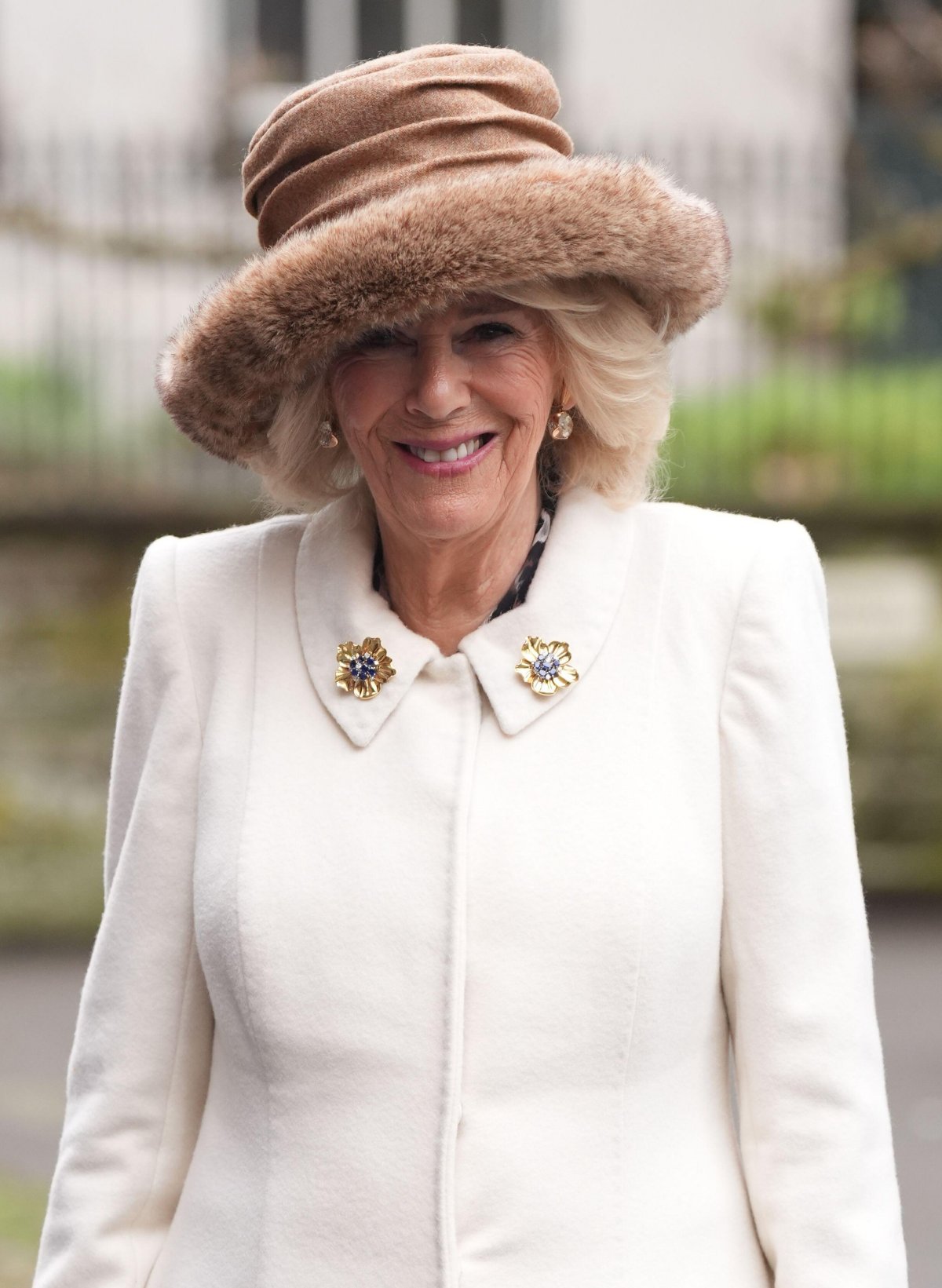 La Regina Camilla del Regno Unito partecipa al Servizio Reale di Maundy presso la Cattedrale di Worcester il 28 marzo 2024 (Jacob King/PA Images/Alamy)