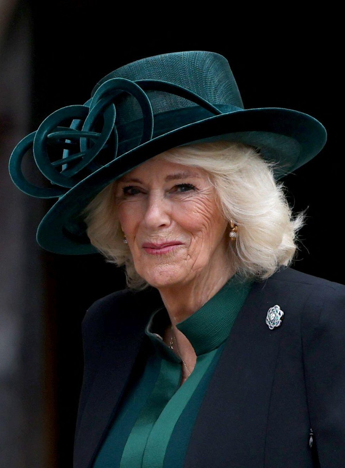 Regina Camilla del Regno Unito partecipa a un servizio di Pasqua nella Cappella di San Giorgio, Windsor, il 31 marzo 2024 (Hollie Adams/PA Images/Alamy)