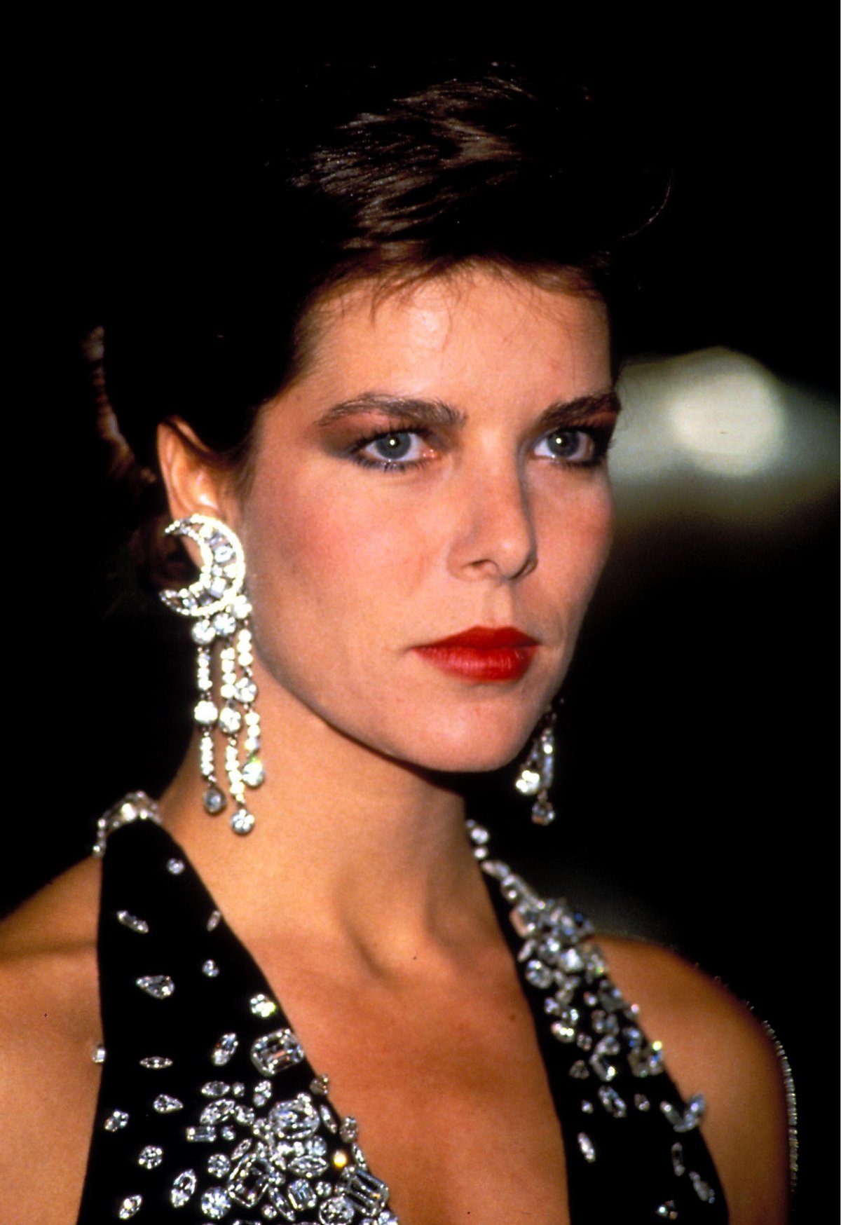 La Principessa Caroline di Monaco partecipa a una cena di beneficenza per la Princess Grace Foundation presso il Beverly Wilshire Hotel a Beverly Hills, California, il 3 novembre 1985 (Ralph Dominguez/MediaPunch/Alamy)