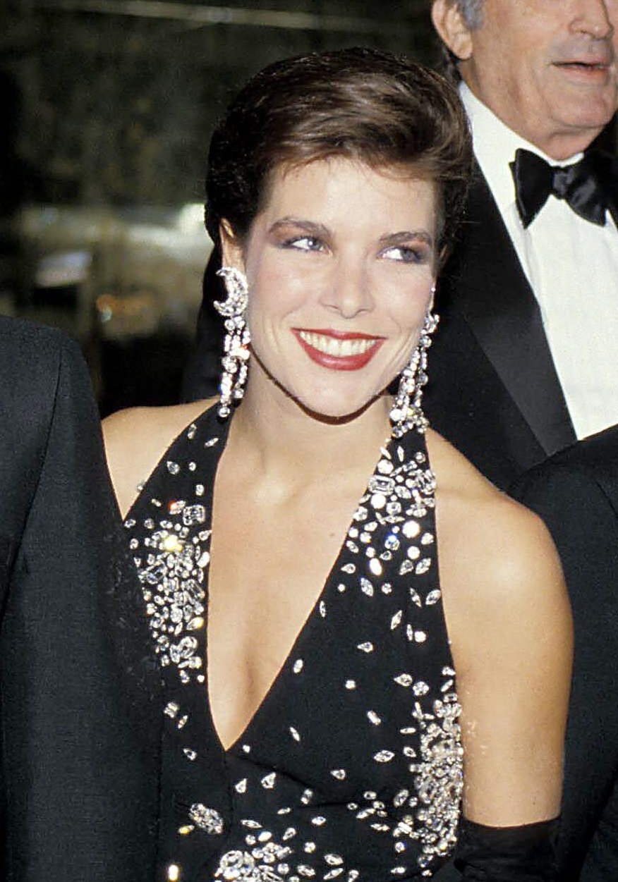 La Principessa Caroline di Monaco partecipa a una cena di beneficenza per la Princess Grace Foundation presso il Beverly Wilshire Hotel a Beverly Hills, California, il 3 novembre 1985 (Ralph Dominguez/MediaPunch/Alamy)