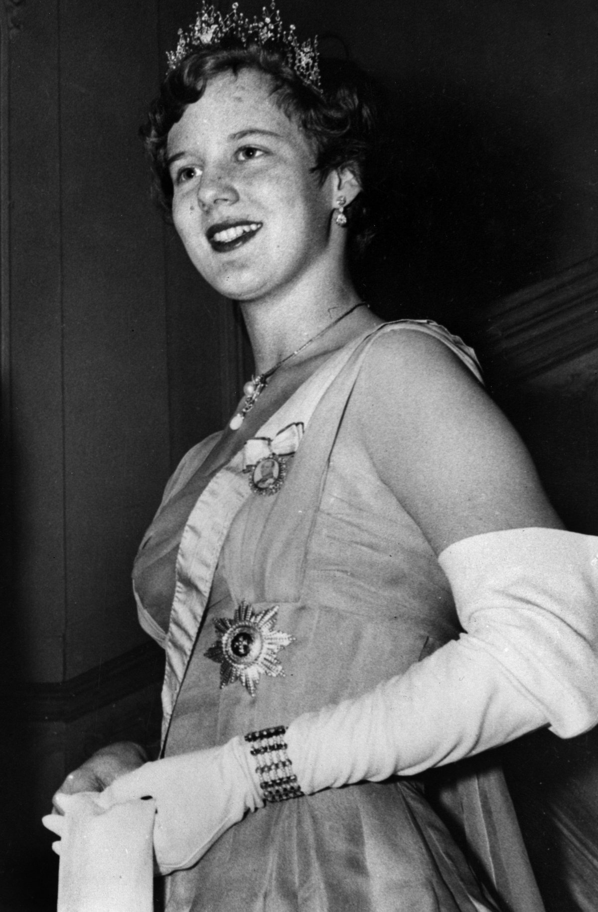 La Principessa Margherita di Danimarca partecipa a un evento di gala, circa 1960 (Svenskt Pressfoto/TT News Agency/Alamy)