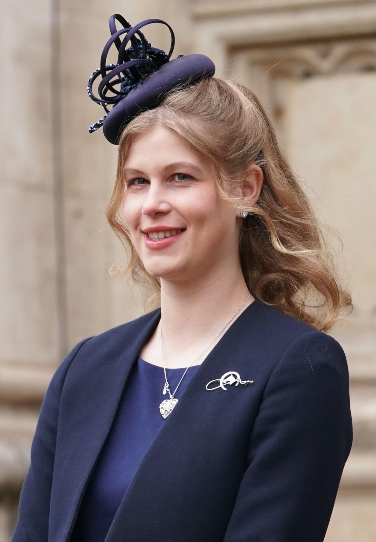 Lady Louise Windsor partecipa a un servizio di ringraziamento per la vita di suo nonno, il Duca di Edimburgo, presso l'Abbazia di Westminster il 29 marzo 2022 (Kirsty O'Connor/PA Images/Alamy)