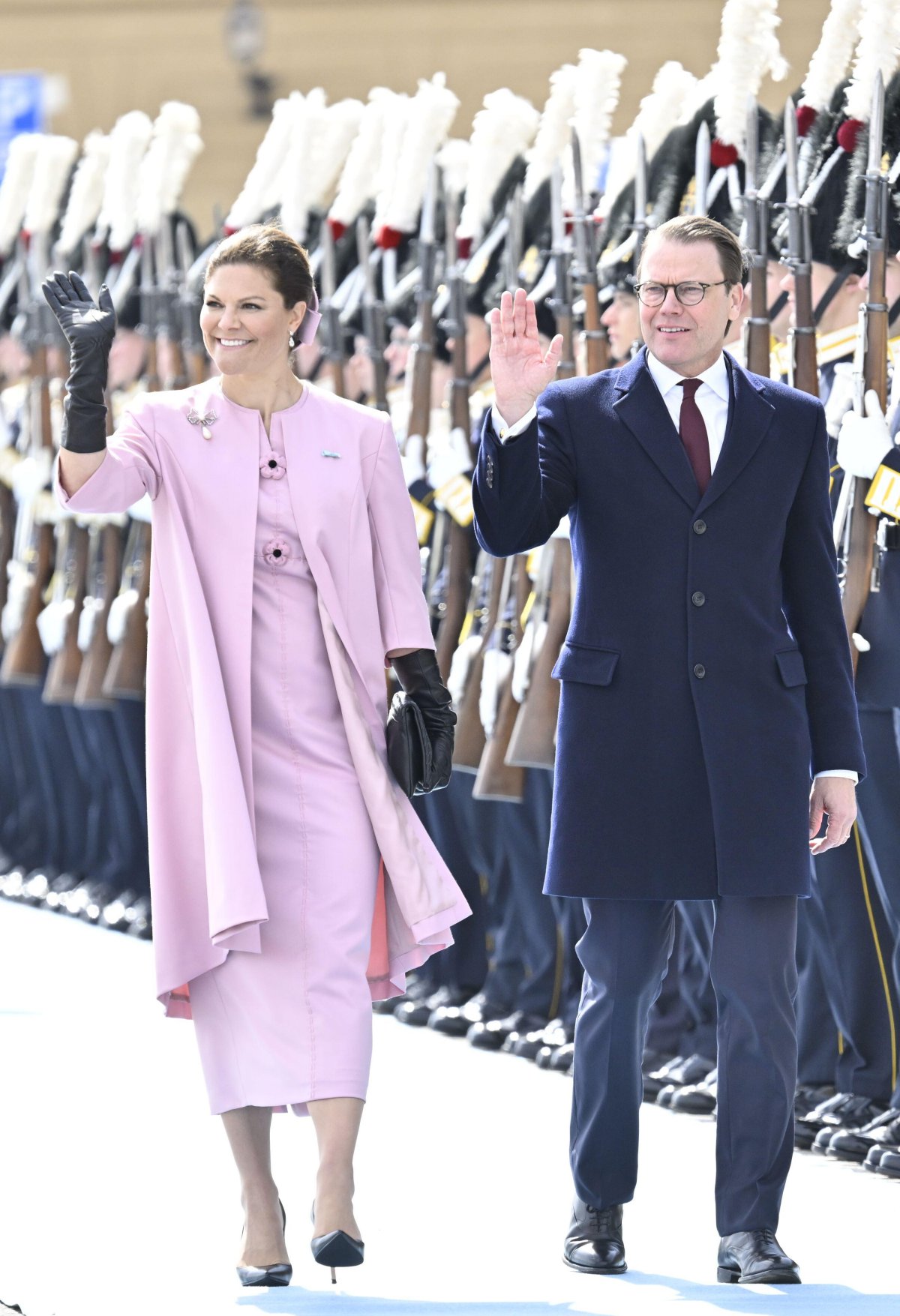 La principessa ereditaria Victoria e il principe Daniel di Svezia al Palazzo Reale di Stoccolma durante la visita di stato danese, il 6 maggio 2024 (Henrik Montgomery/TT News Agency/Alamy)