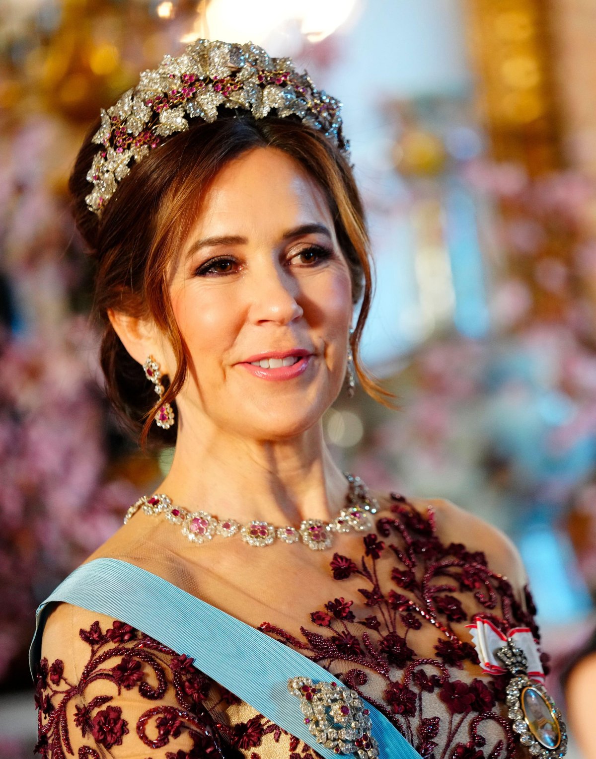 La Regina di Danimarca partecipa a un banchetto di stato al Palazzo Reale di Stoccolma il 6 maggio 2024 (Ida Marie Odgaard/Ritzau/Alamy)